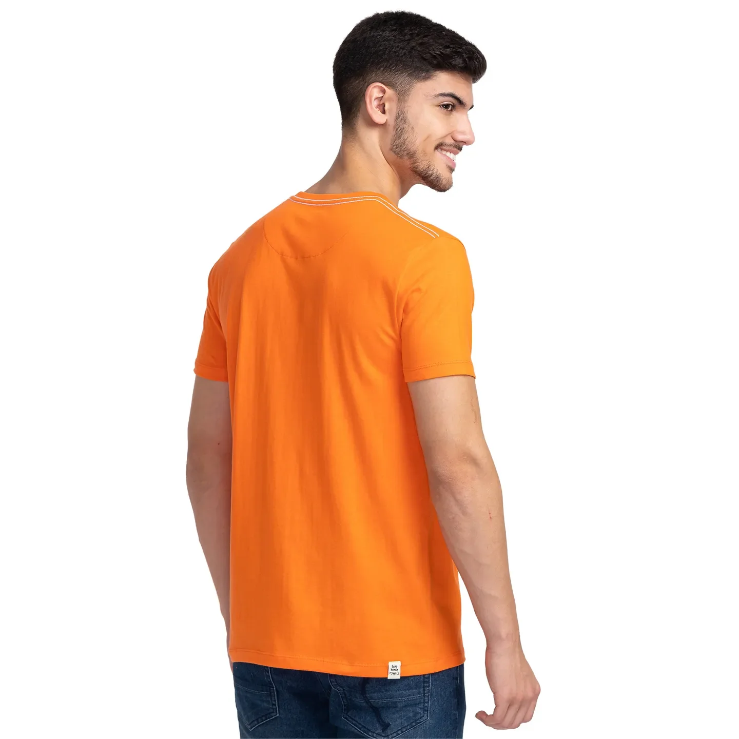 Blue Regular Fit Men's Short Sleeves T-Shirt by Being Human Clothing - Image 3