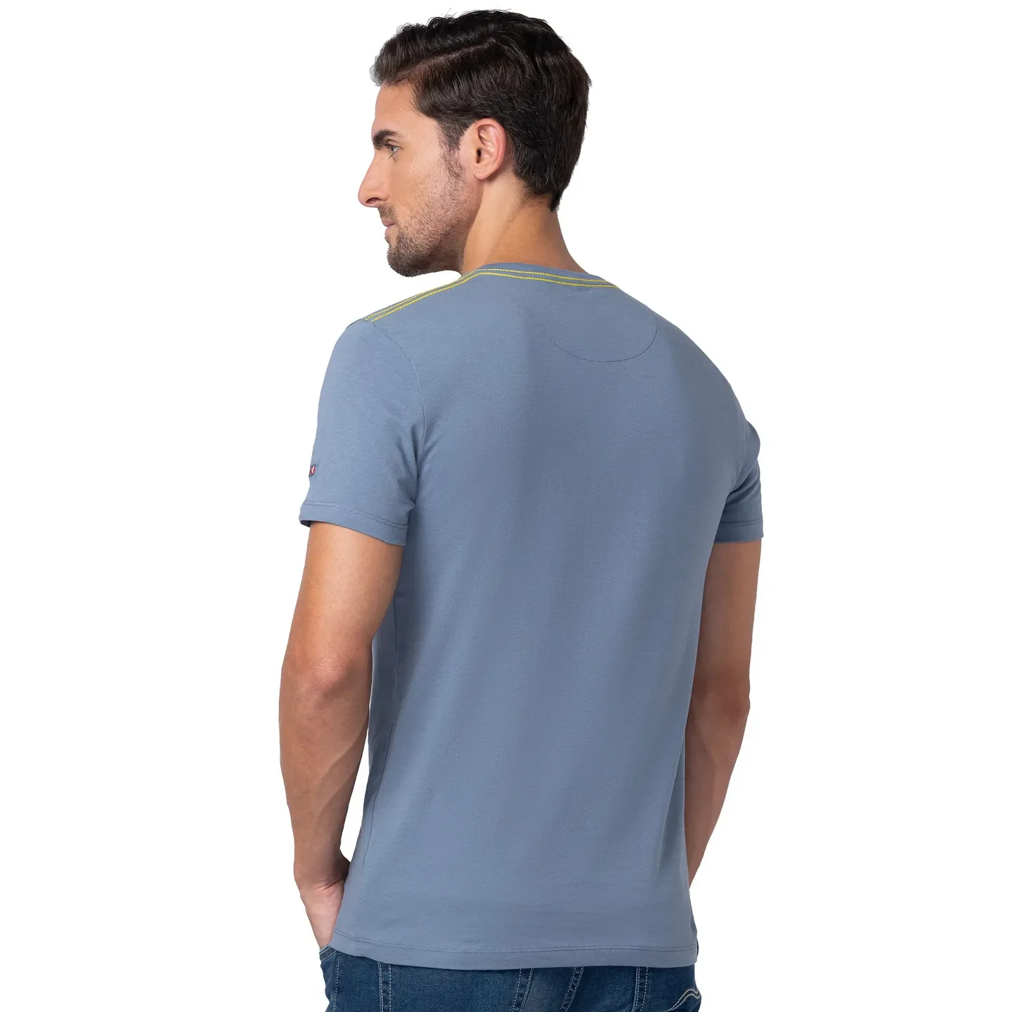 Blue Regular Fit Men's Short Sleeves T-Shirt by Being Human Clothing - Image 3