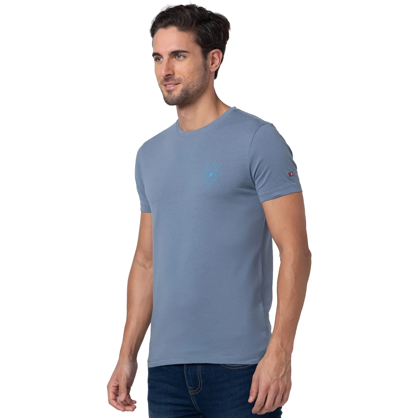 Blue Regular Fit Men's Short Sleeves T-Shirt by Being Human Clothing - Image 2