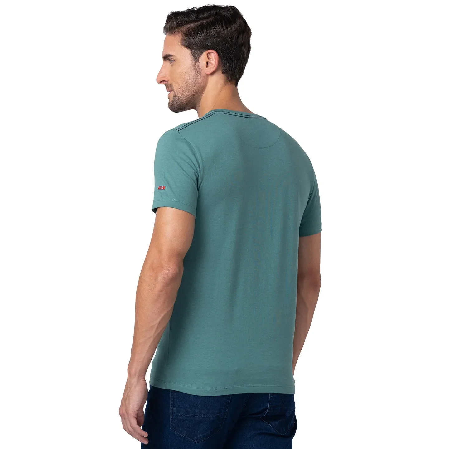 Green Regular Fit Men's Short Sleeves T-Shirt by Being Human Clothing - Image 3