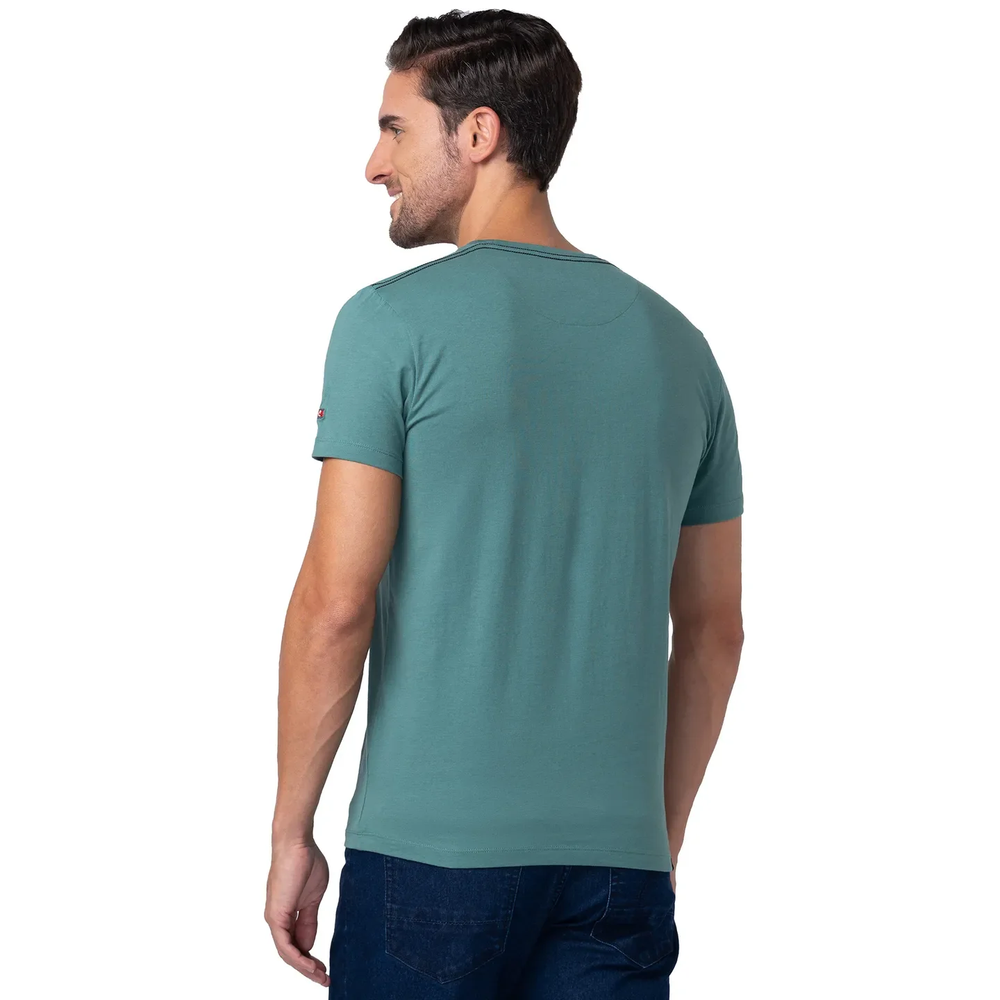 Green Regular Fit Men's Short Sleeves T-Shirt by Being Human Clothing - Image 3