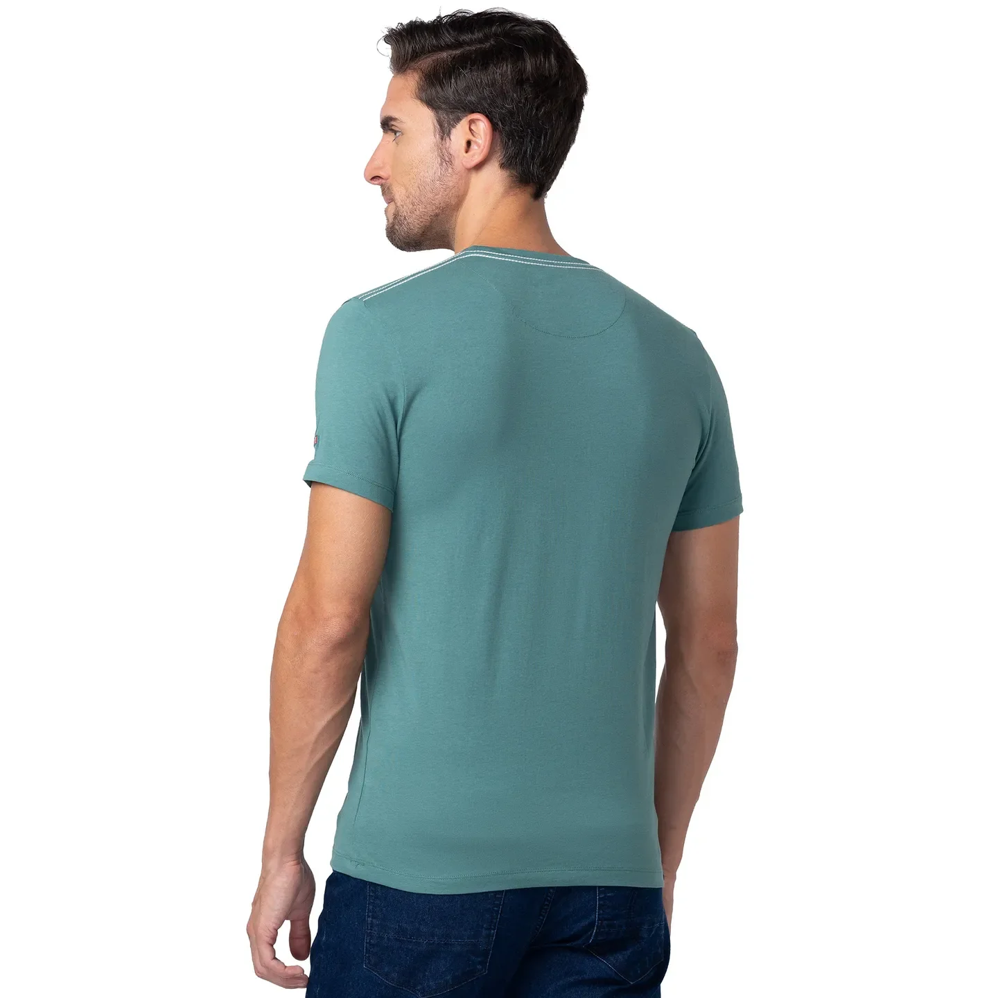 Green Regular Fit Men's Short Sleeves T-Shirt by Being Human Clothing - Image 3