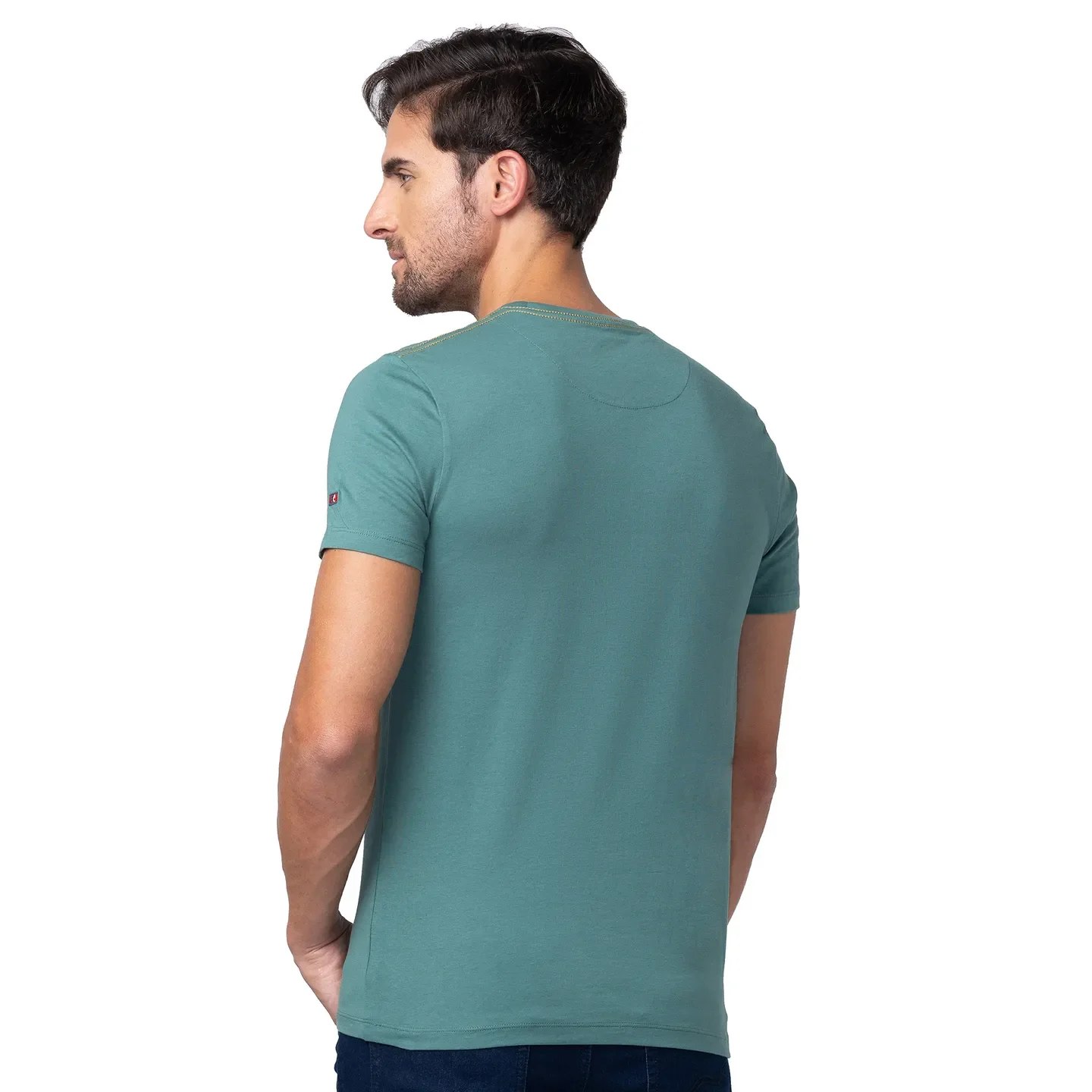 Green Regular Fit Men's Short Sleeves T-Shirt by Being Human Clothing - Image 3