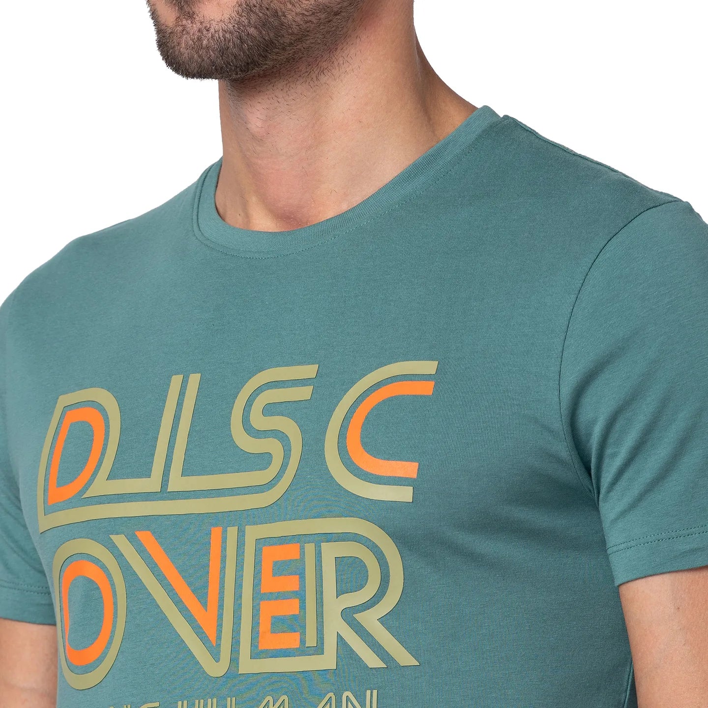 Green Regular Fit Men's Short Sleeves T-Shirt by Being Human Clothing - Image 5