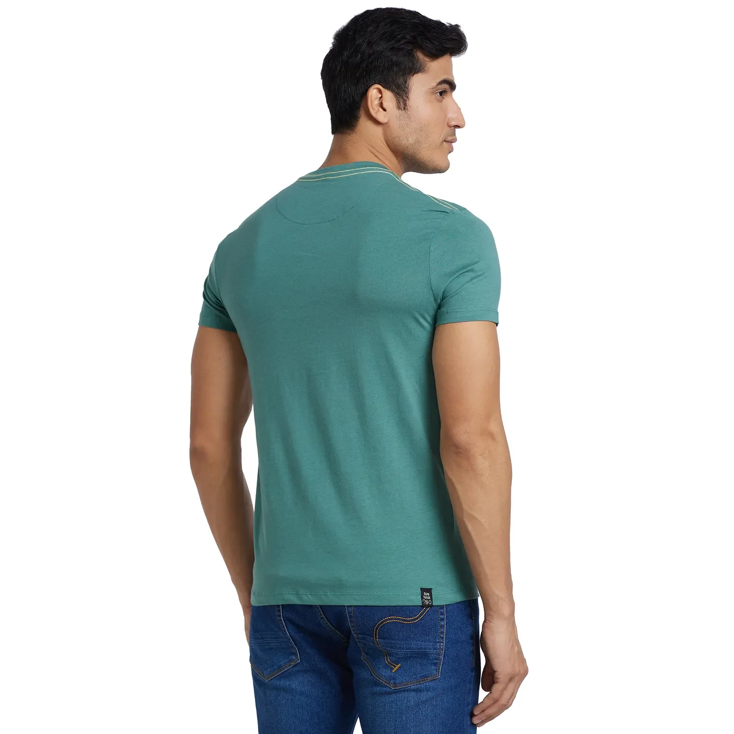Green Regular Fit Men's Short Sleeves T-Shirt by Being Human Clothing - Image 3