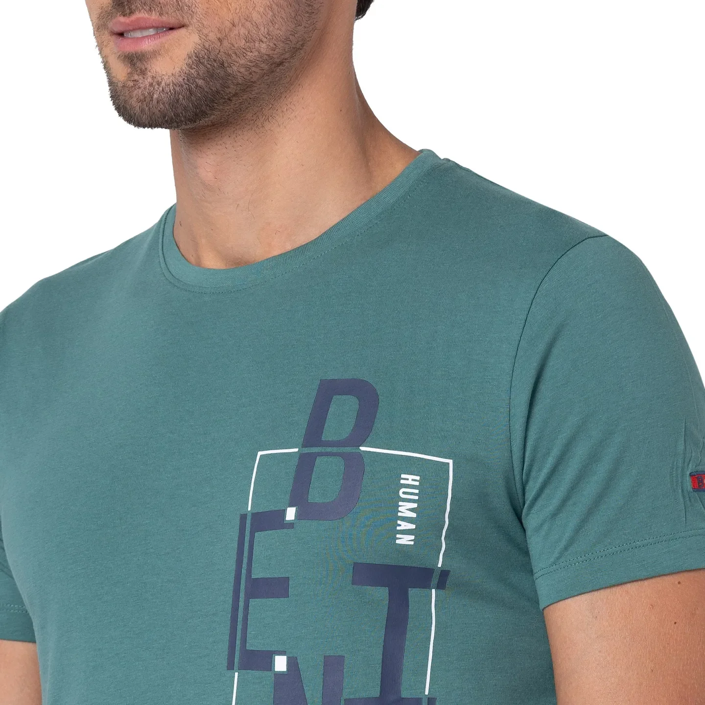 Green Regular Fit Men's Short Sleeves T-Shirt by Being Human Clothing - Image 5