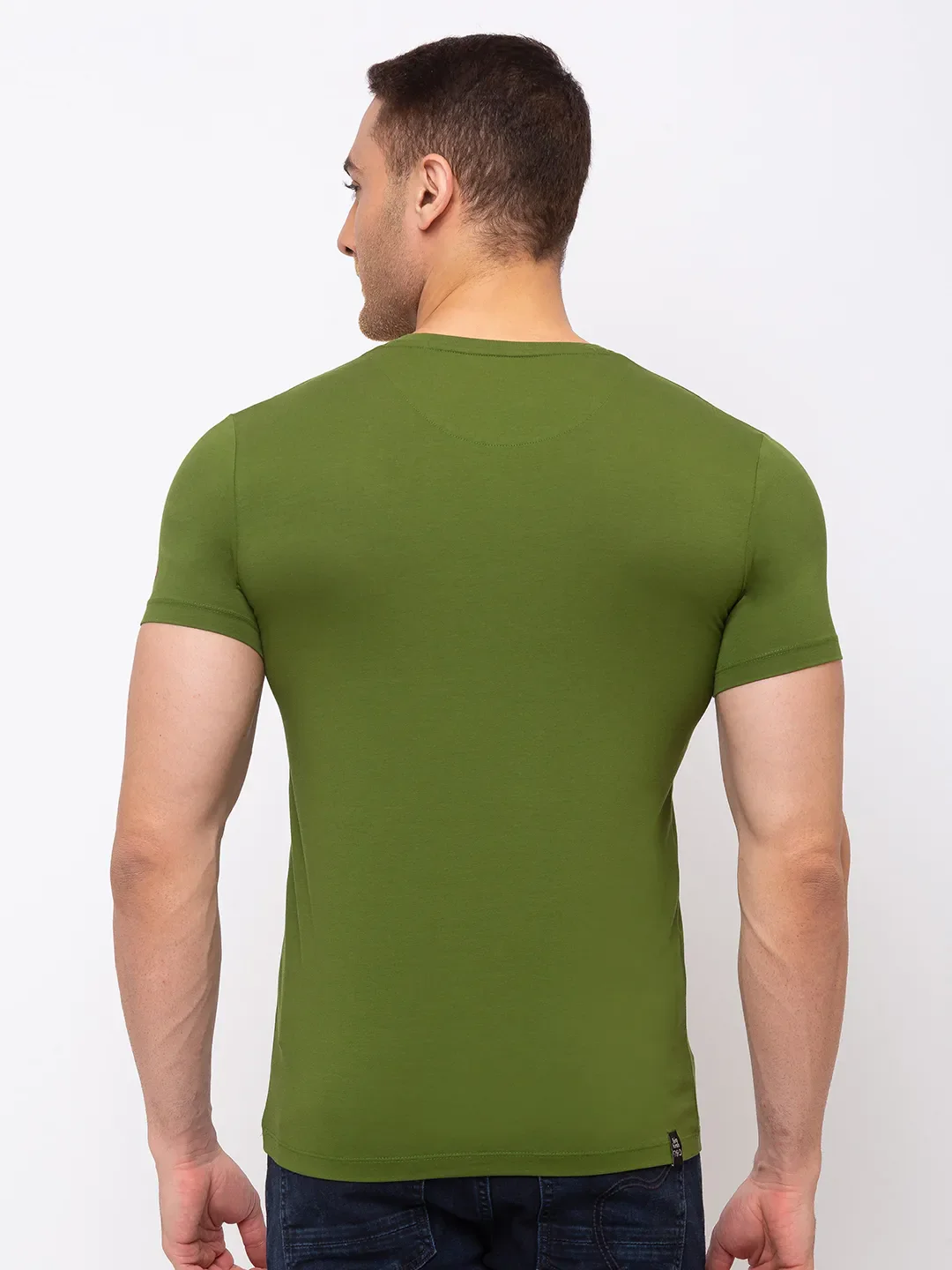 Green Regular Fit Men's Short Sleeves T-Shirt by Being Human Clothing - Image 3