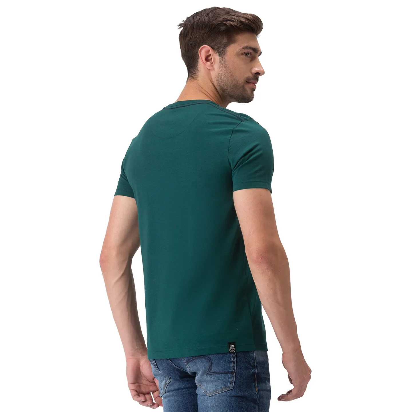 Green Regular Fit Men's Short Sleeves T-Shirt by Being Human Clothing - Image 3