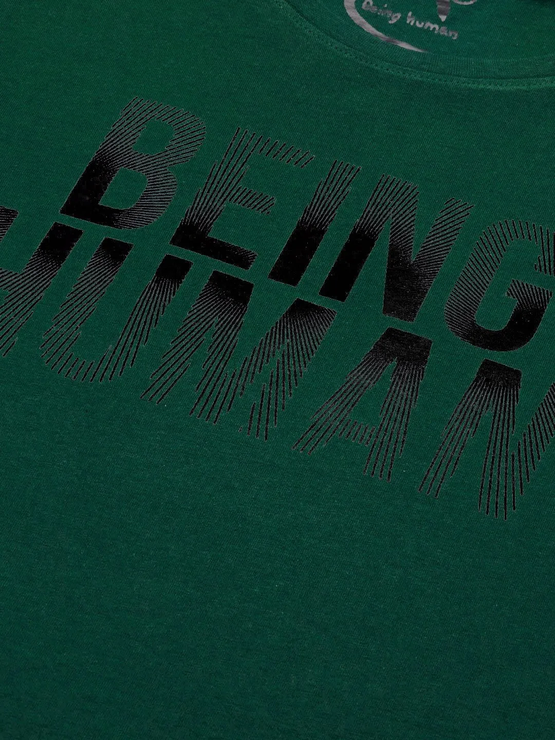 Green Regular Fit Men's Short Sleeves T-Shirt by Being Human Clothing - Image 2