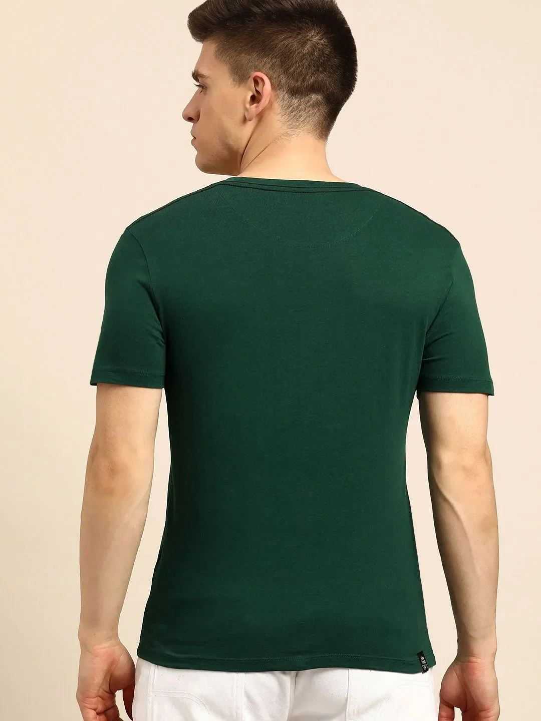 Green Regular Fit Men's Short Sleeves T-Shirt by Being Human Clothing - Image 4