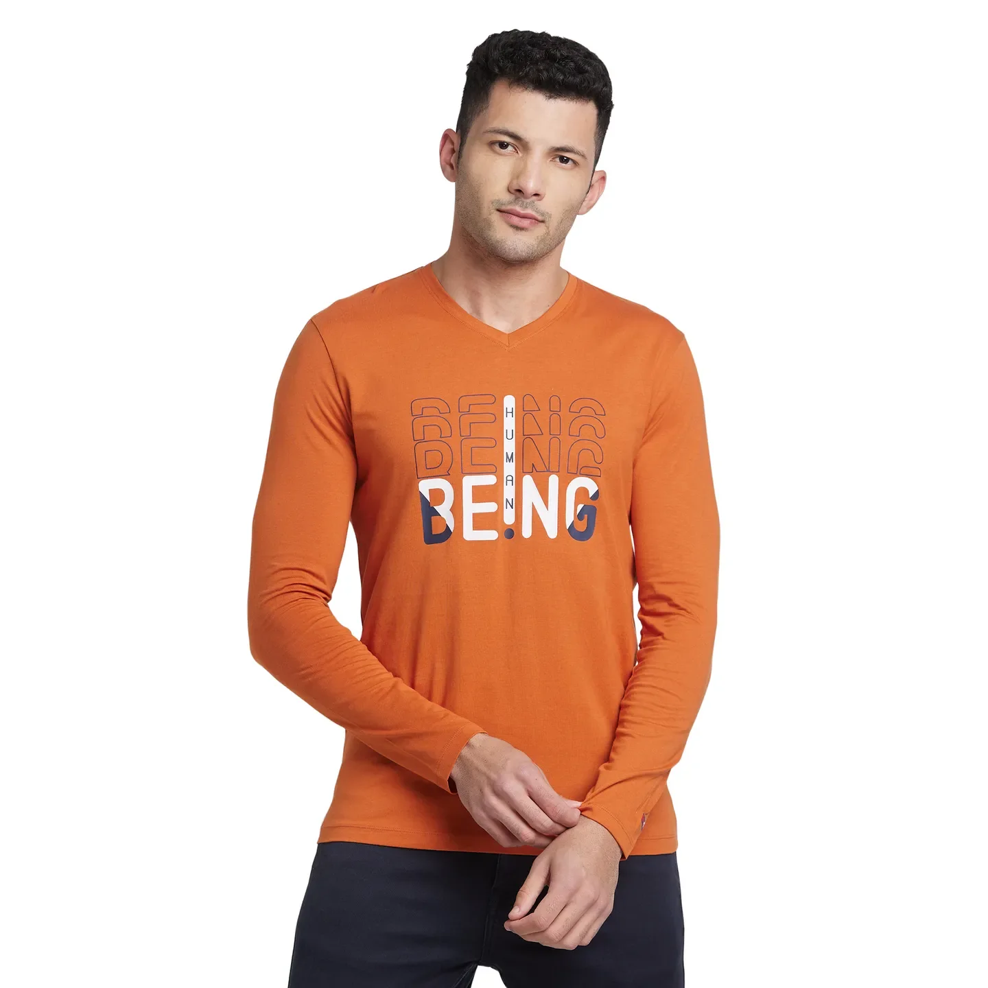 Gold Flam Regular Fit Round Neck Men's T-Shirt by Being Human Clothing