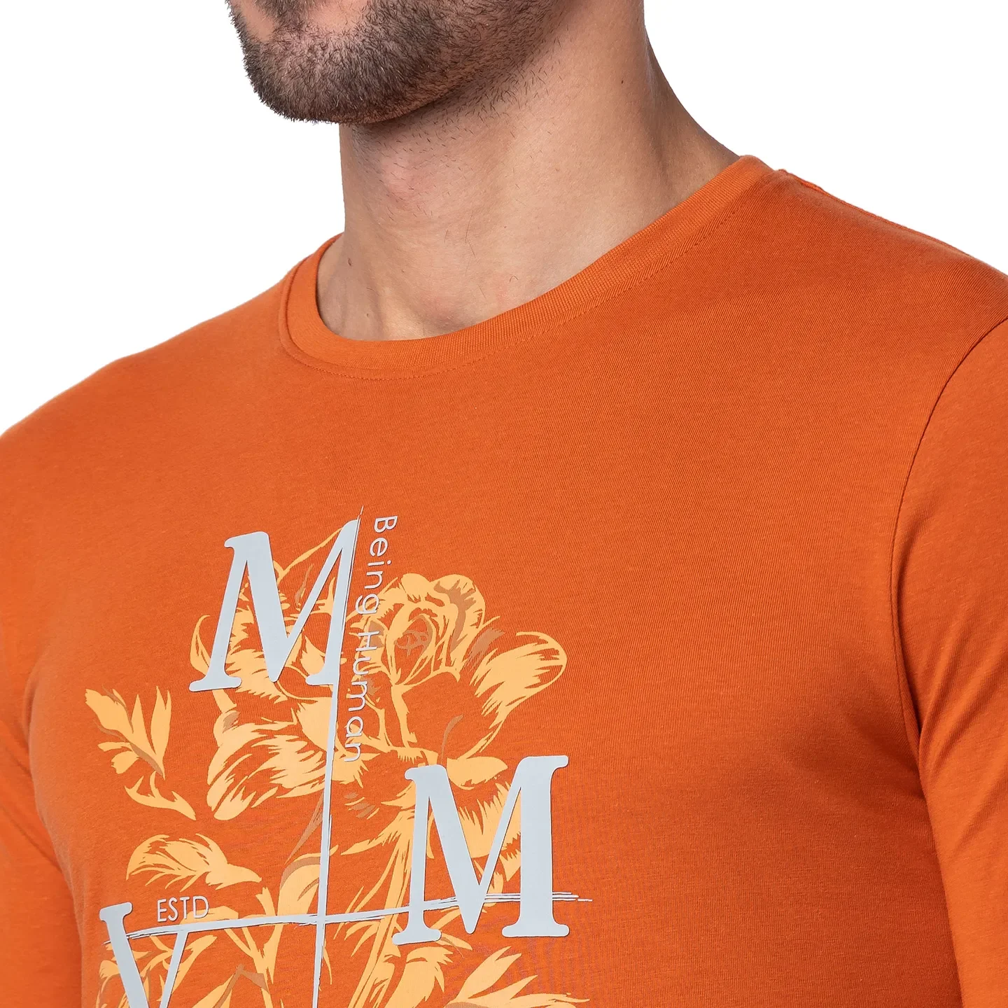 Gold Flam Regular Fit Round Neck Men's T-Shirt by Being Human Clothing - Image 4