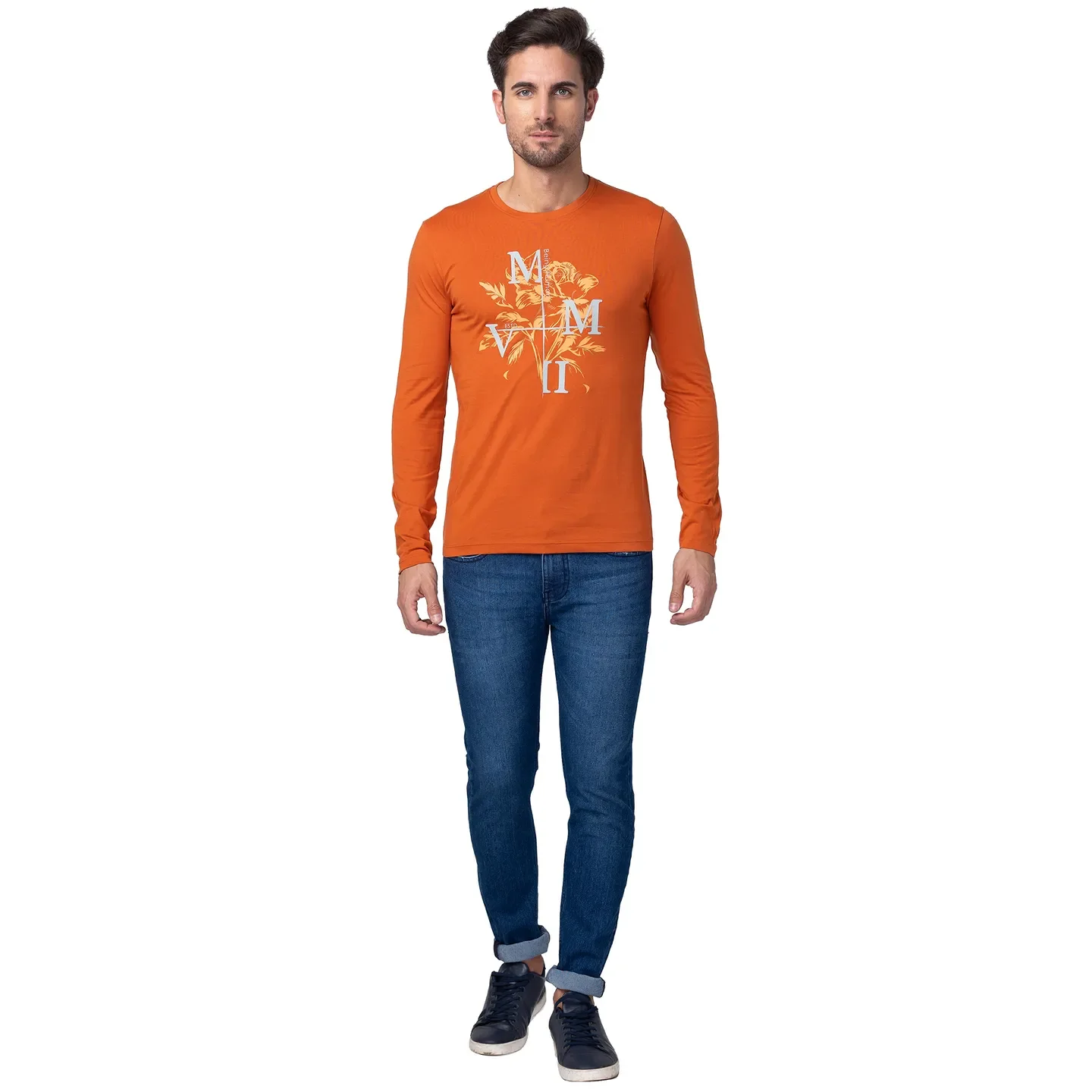 Gold Flam Regular Fit Round Neck Men's T-Shirt by Being Human Clothing - Image 5