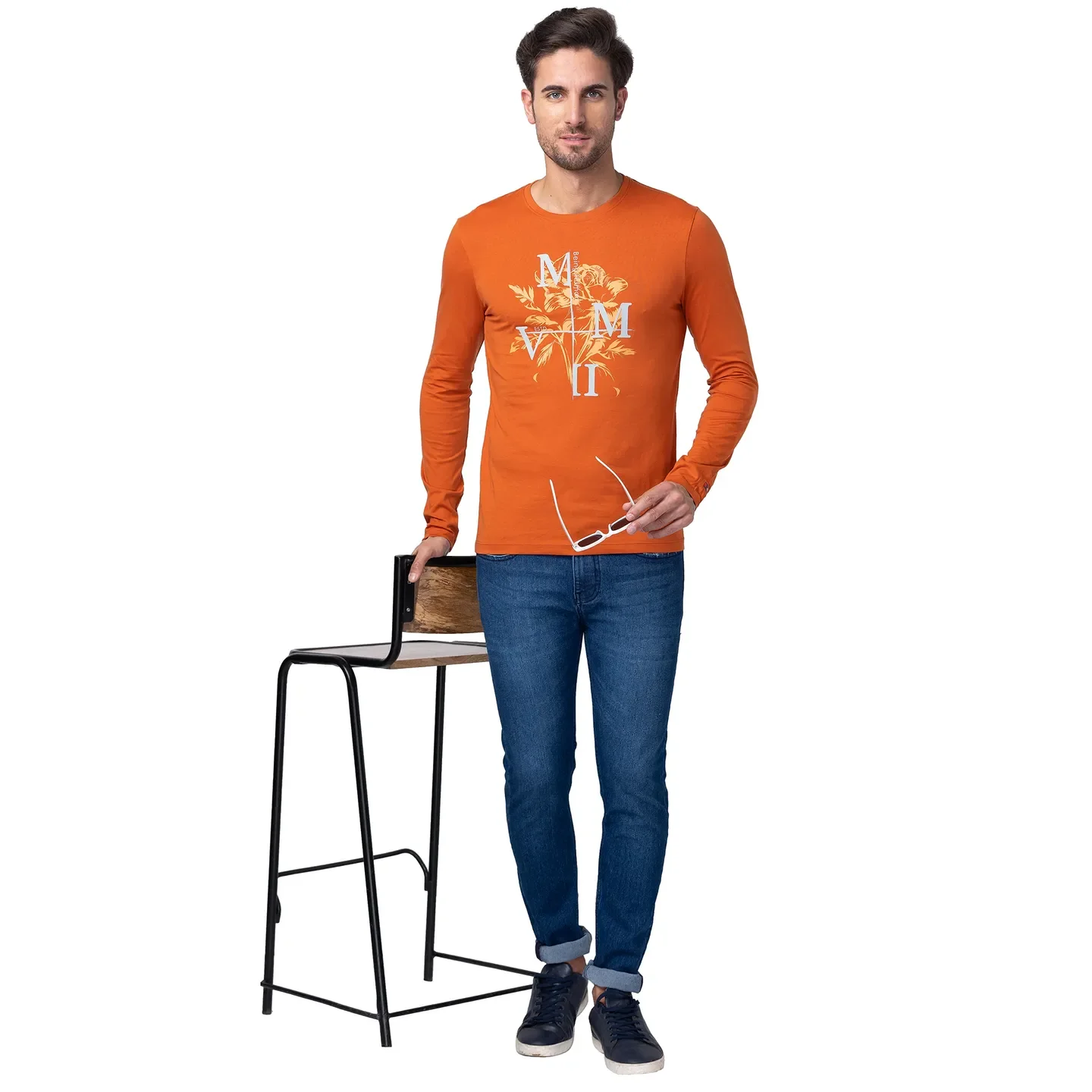 Gold Flam Regular Fit Round Neck Men's T-Shirt by Being Human Clothing - Image 6