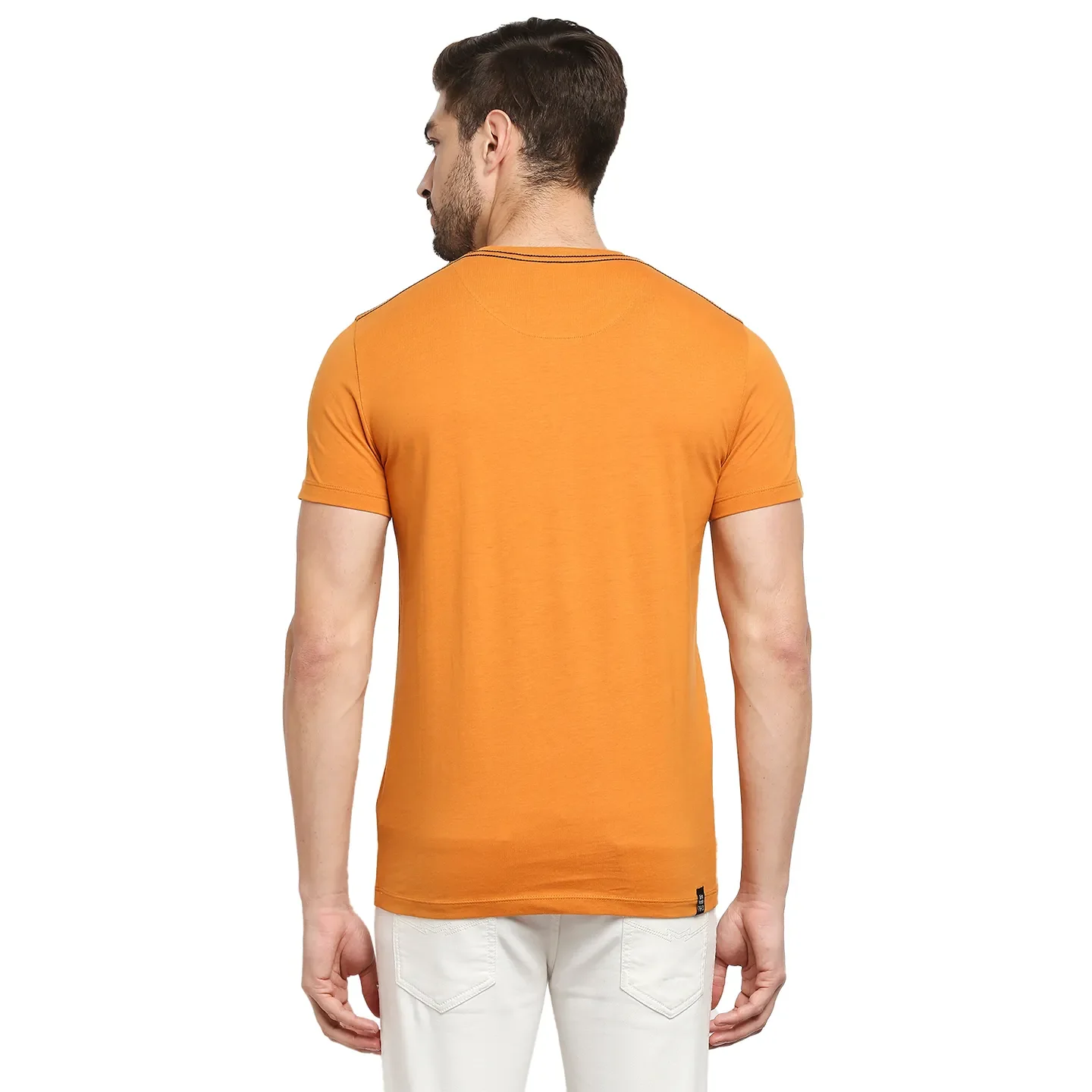 Yellow Regular Fit Men's Short Sleeves T-Shirt by Being Human Clothing - Image 4