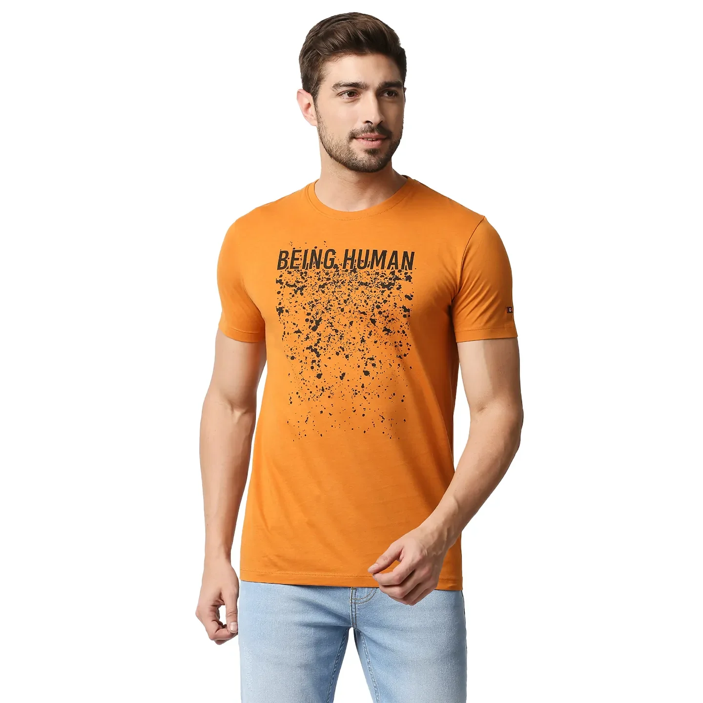 Yellow Regular Fit Men's Short Sleeves T-Shirt by Being Human Clothing