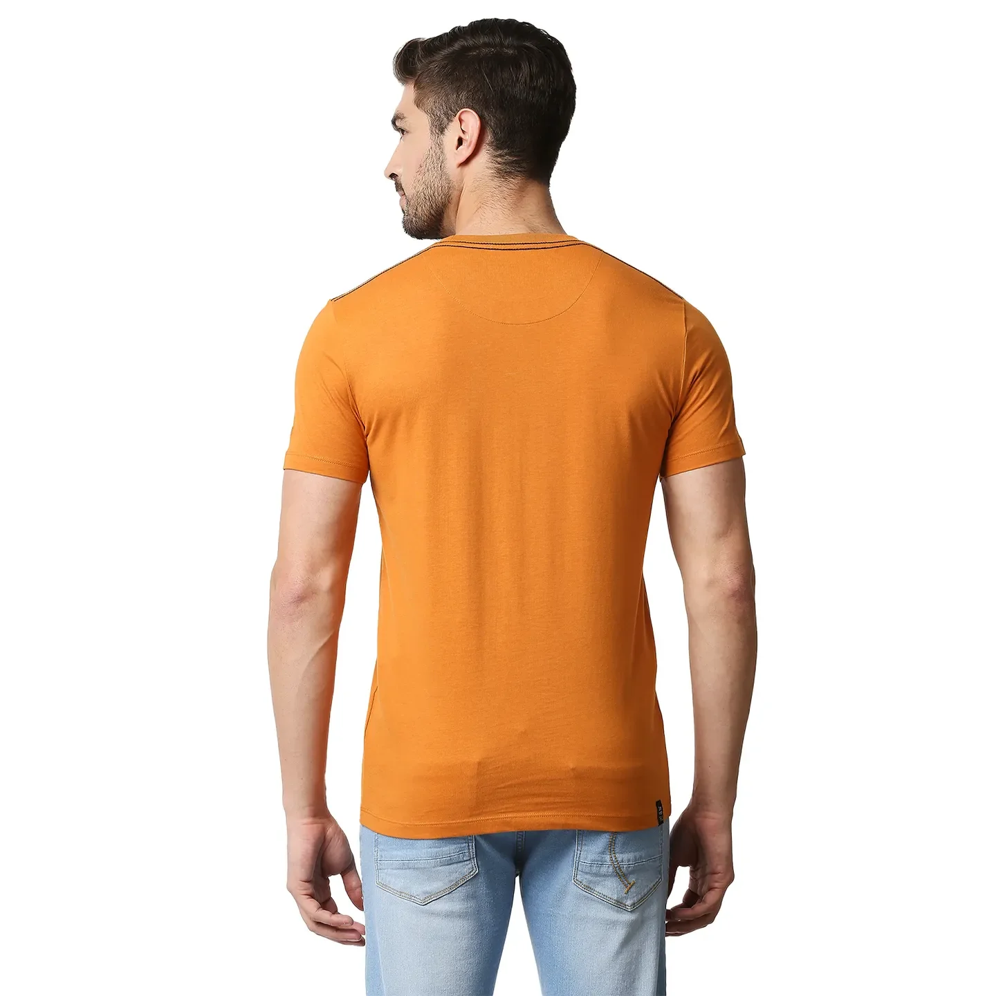 Yellow Regular Fit Men's Short Sleeves T-Shirt by Being Human Clothing - Image 4