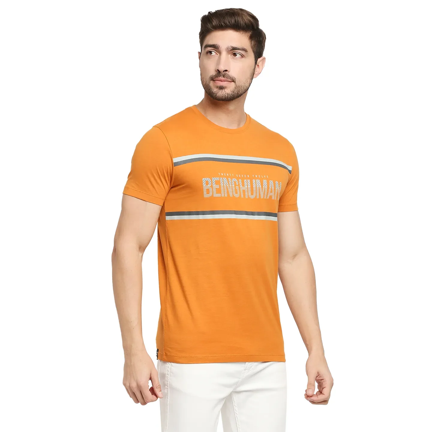 Yellow Regular Fit Men's Short Sleeves T-Shirt by Being Human Clothing - Image 3