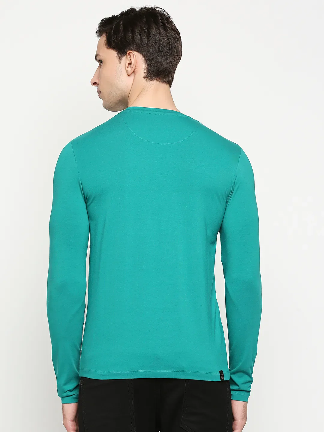 Green Regular Fit Round Neck Men's T-Shirt by Being Human Clothing - Image 4