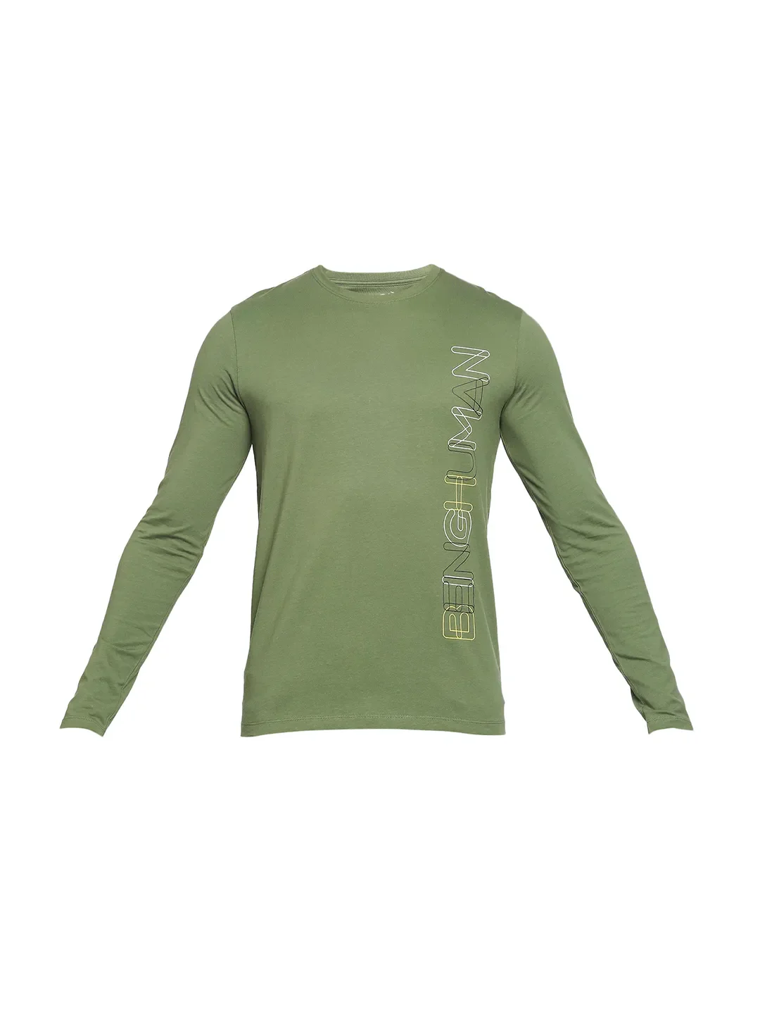 Green Regular Fit Men's Long Sleeves T-Shirt by Being Human Clothing - Image 7