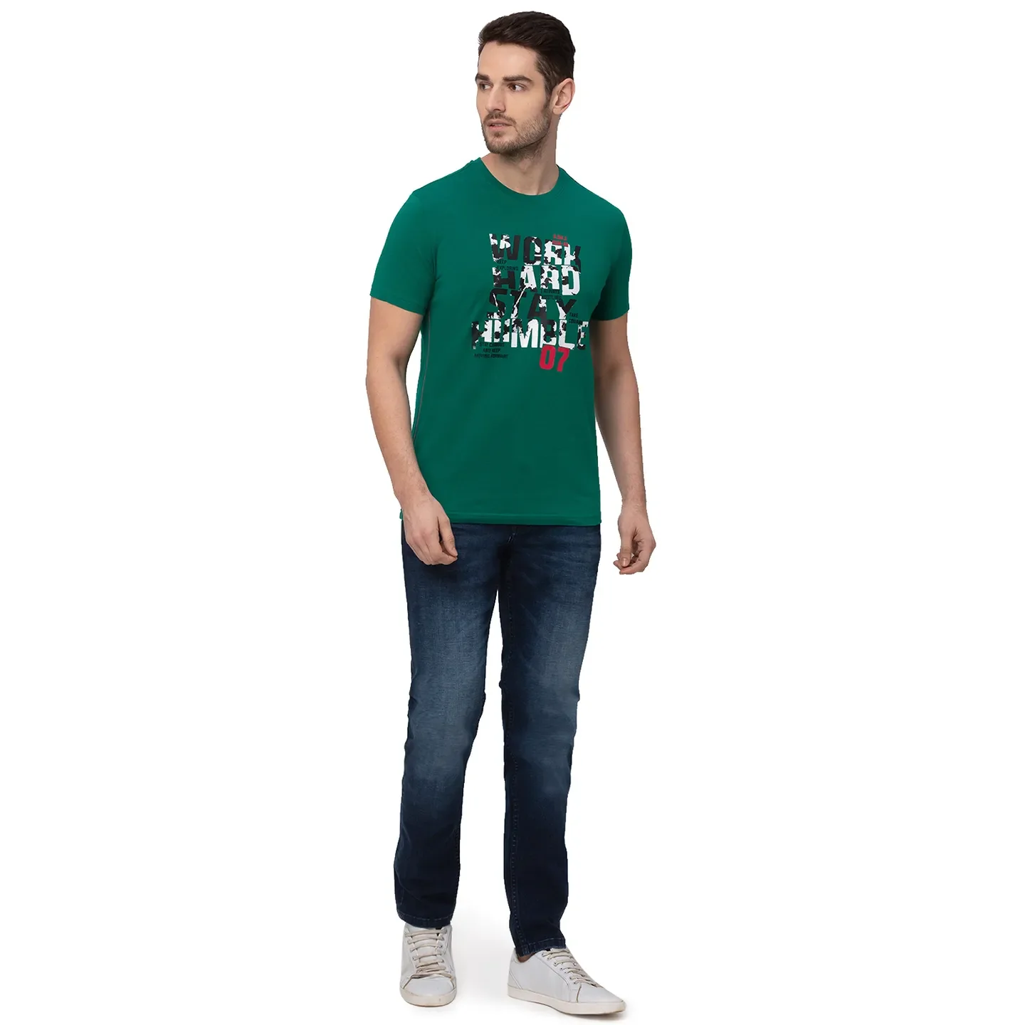 Green Regular Fit Men's Short Sleeves T-Shirt by Being Human Clothing - Image 6