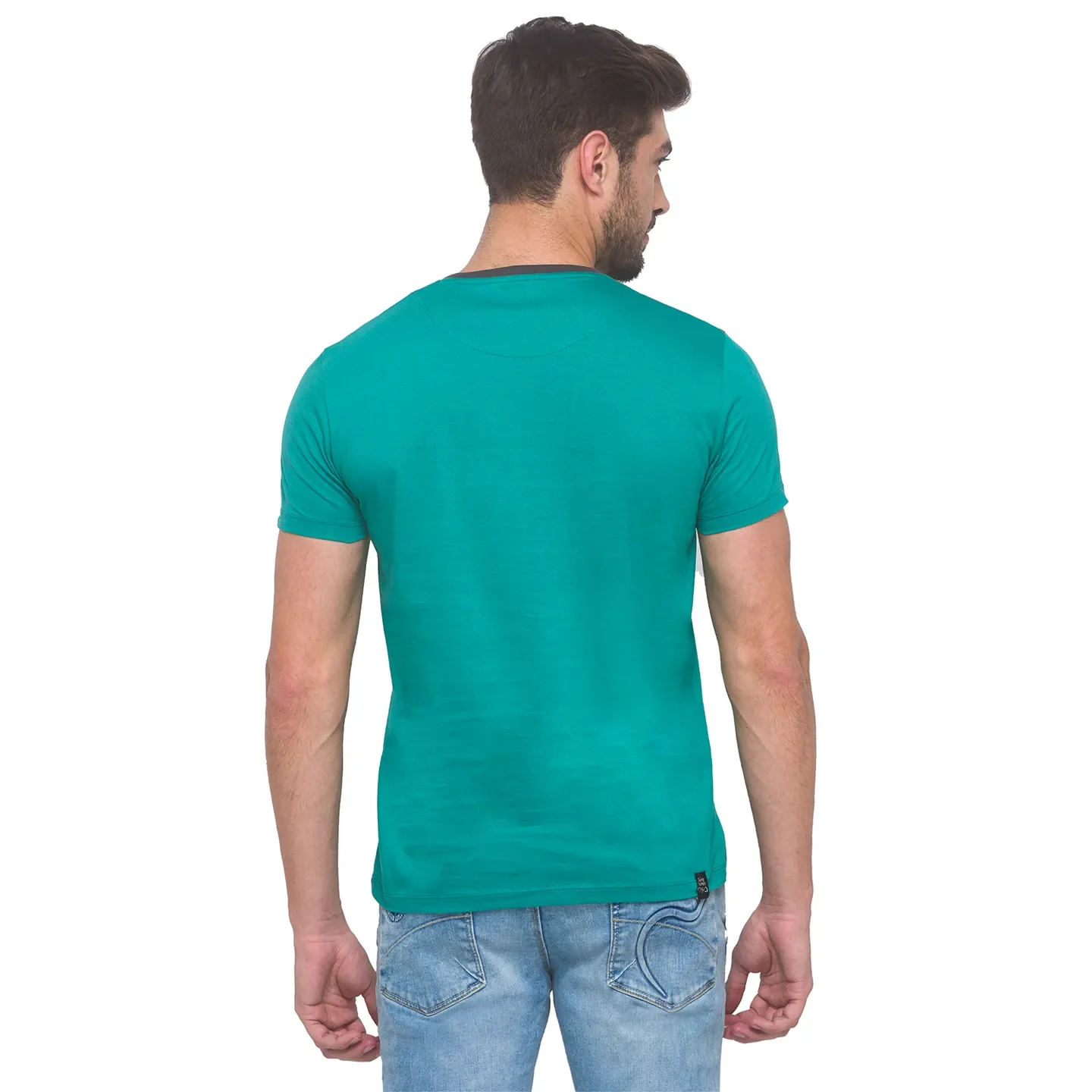 Green Regular Fit Round Neck Men's T-Shirt by Being Human Clothing - Image 3