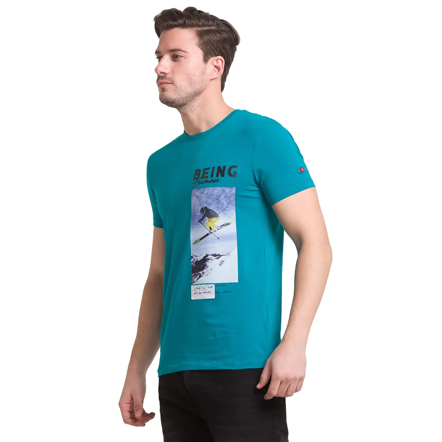 Green Regular Fit Round Neck Men's T-Shirt by Being Human Clothing - Image 10