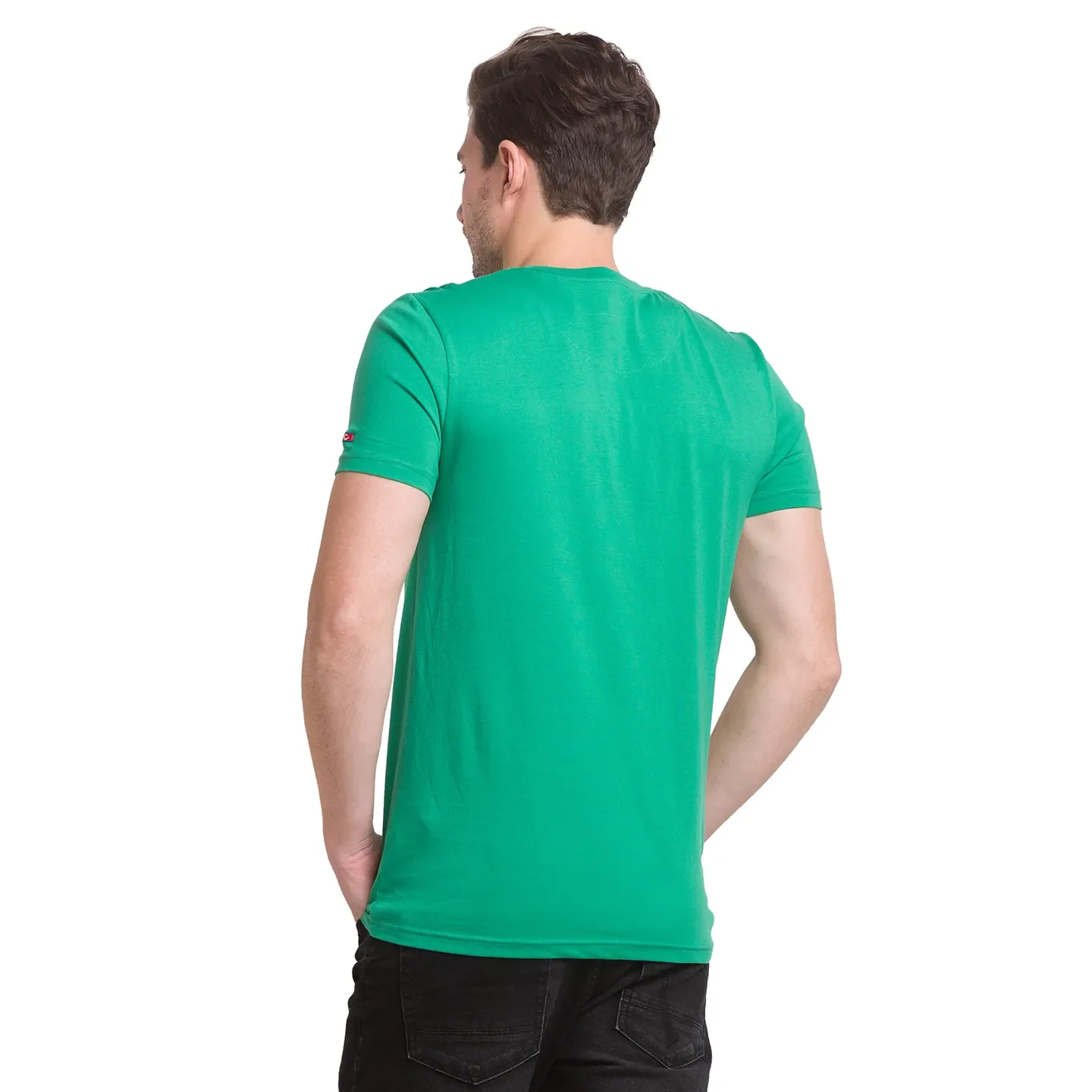 Green Regular Fit Men's Short Sleeves T-Shirt by Being Human Clothing - Image 4
