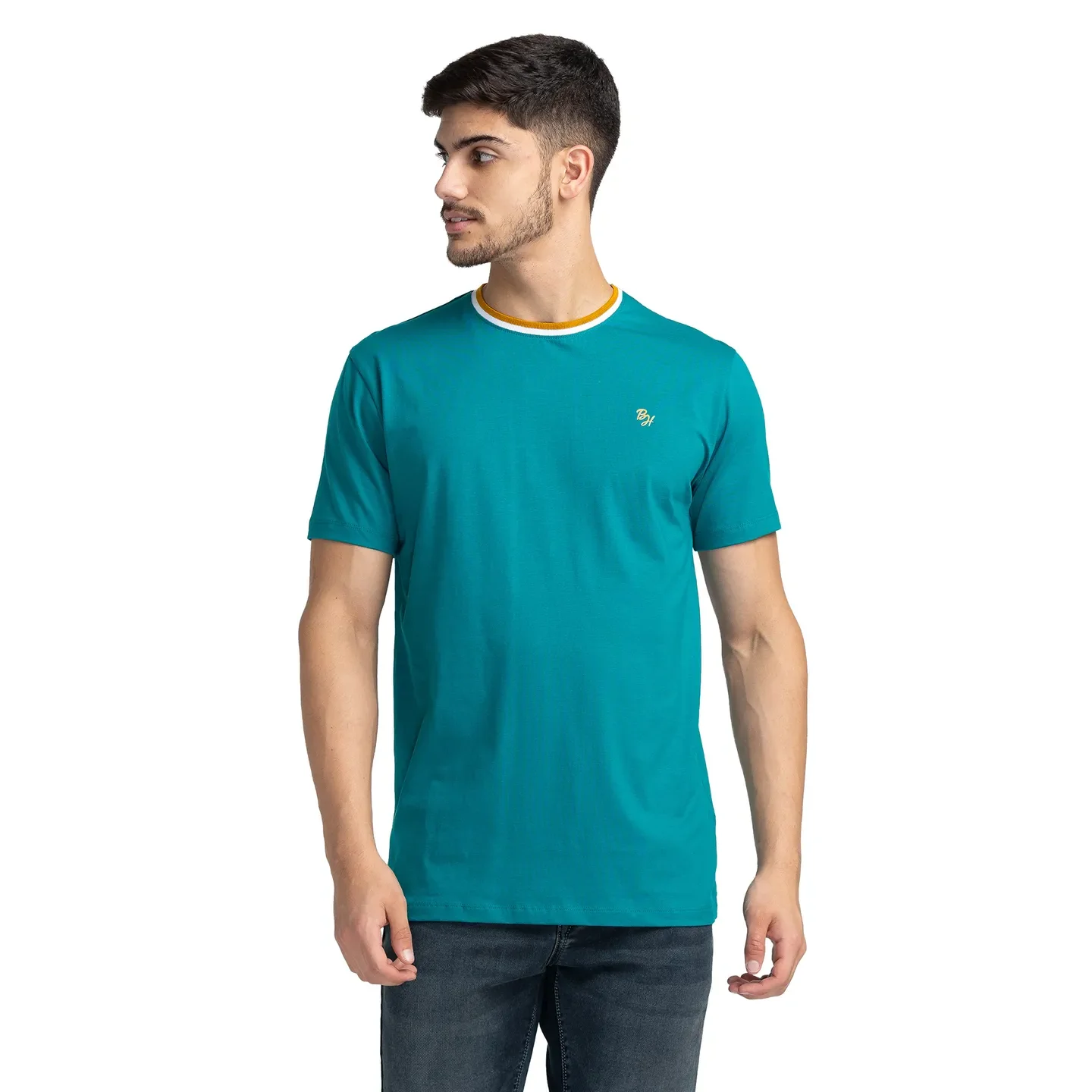 Green Regular Fit Men's Short Sleeves T-Shirt by Being Human Clothing