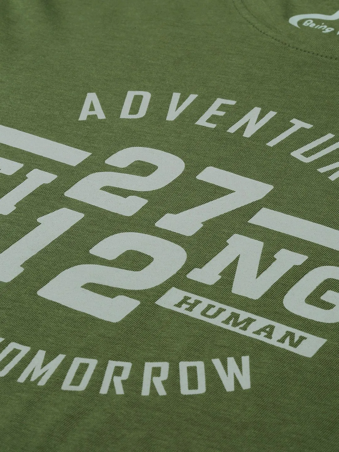 Green Regular Fit Men's Short Sleeves T-Shirt by Being Human Clothing - Image 2