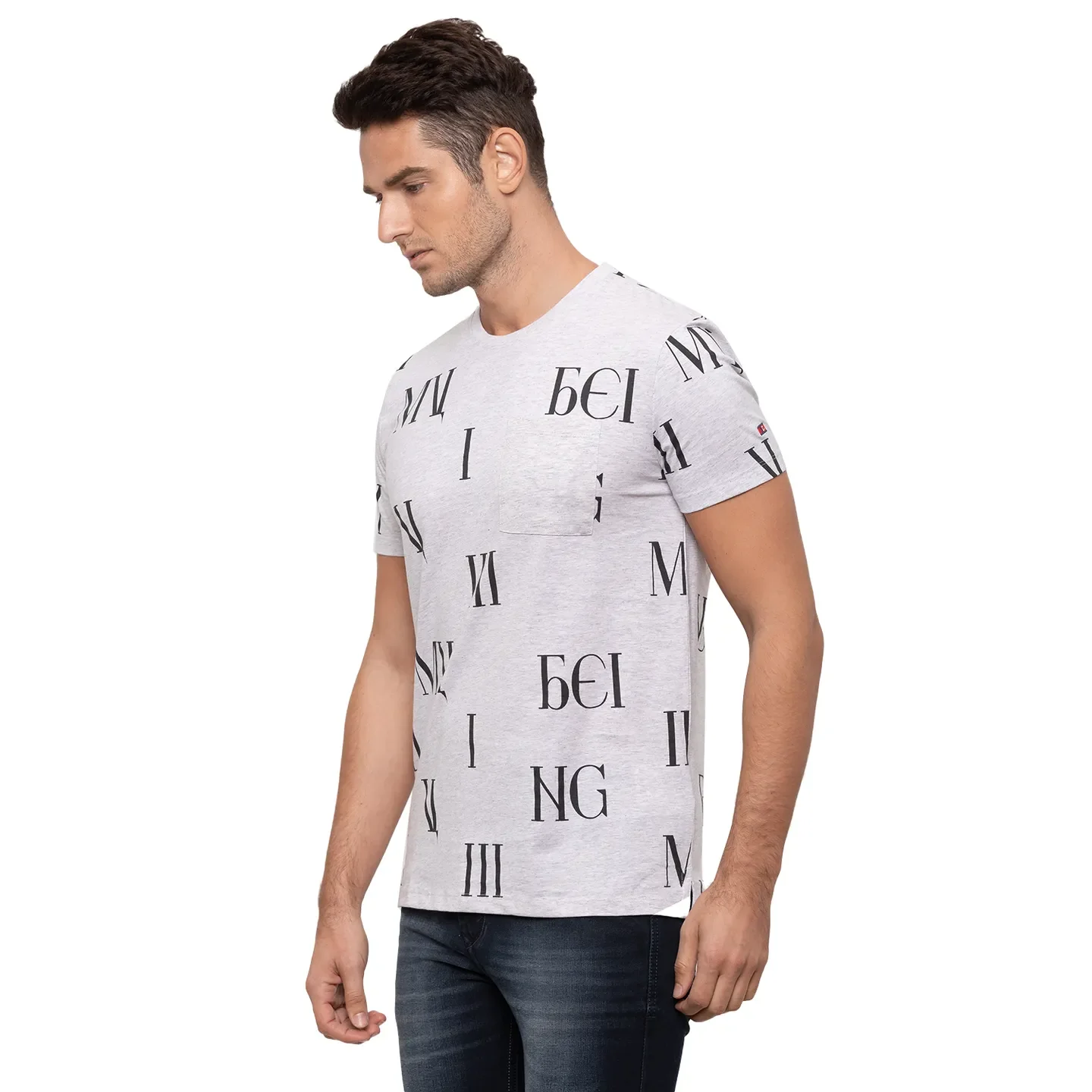 Grey Regular Fit Men's Short Sleeves T-Shirt by Being Human Clothing - Image 2