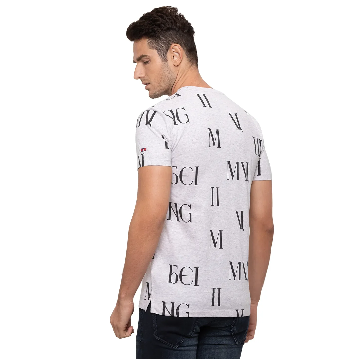 Grey Regular Fit Men's Short Sleeves T-Shirt by Being Human Clothing - Image 3