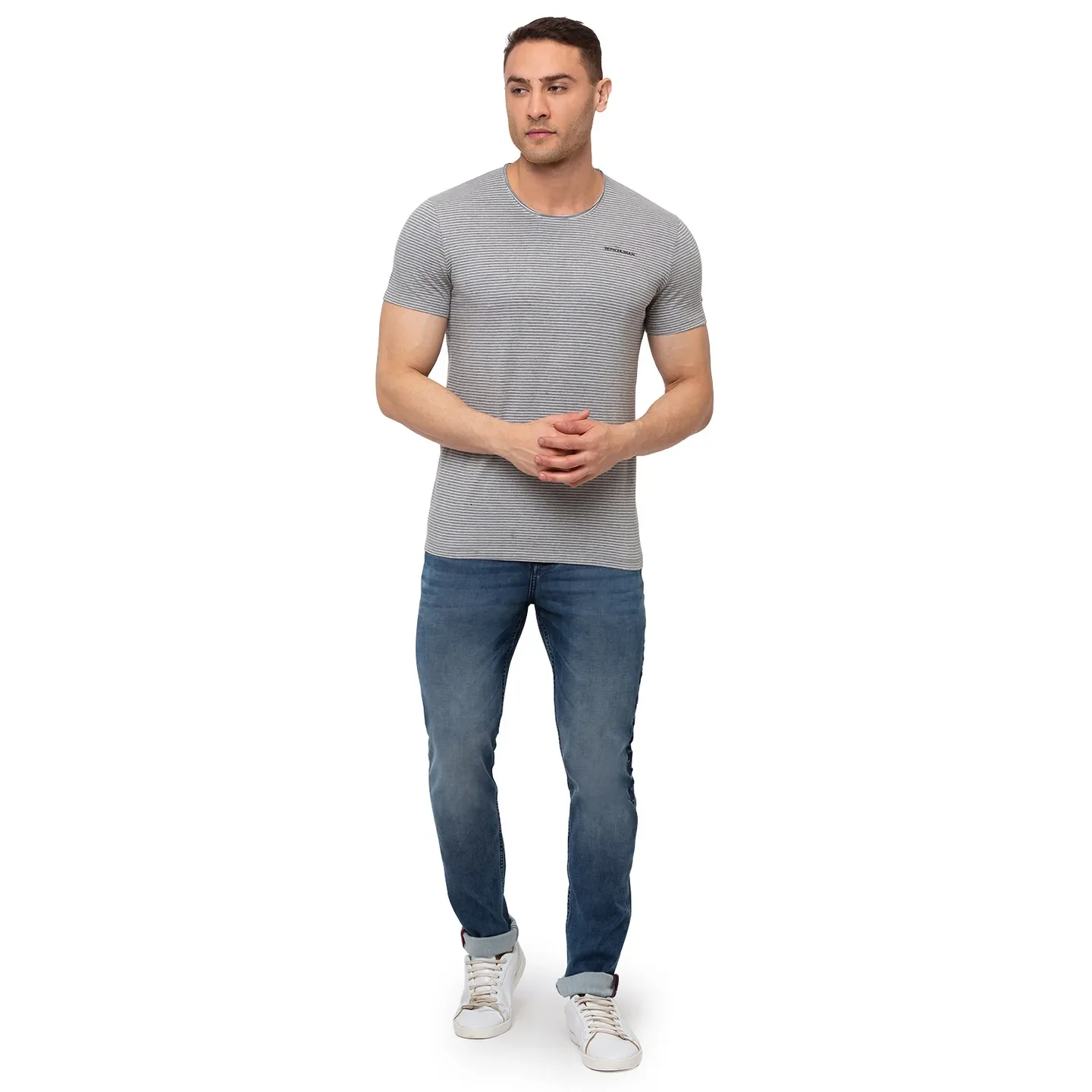 Grey Regular Fit Men's Short Sleeves T-Shirt by Being Human Clothing - Image 5