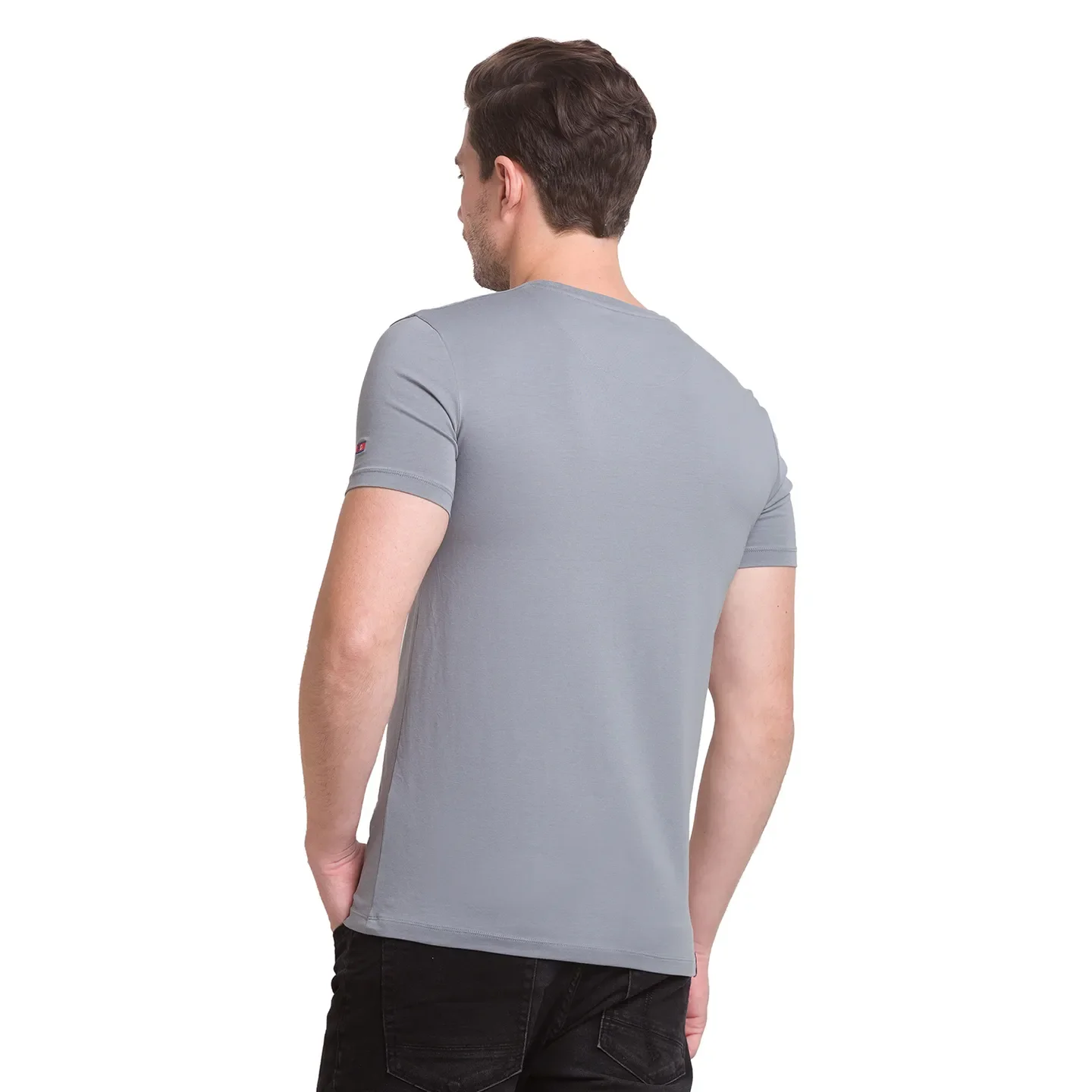 Grey Regular Fit Round Neck Men's T-Shirt by Being Human Clothing - Image 4