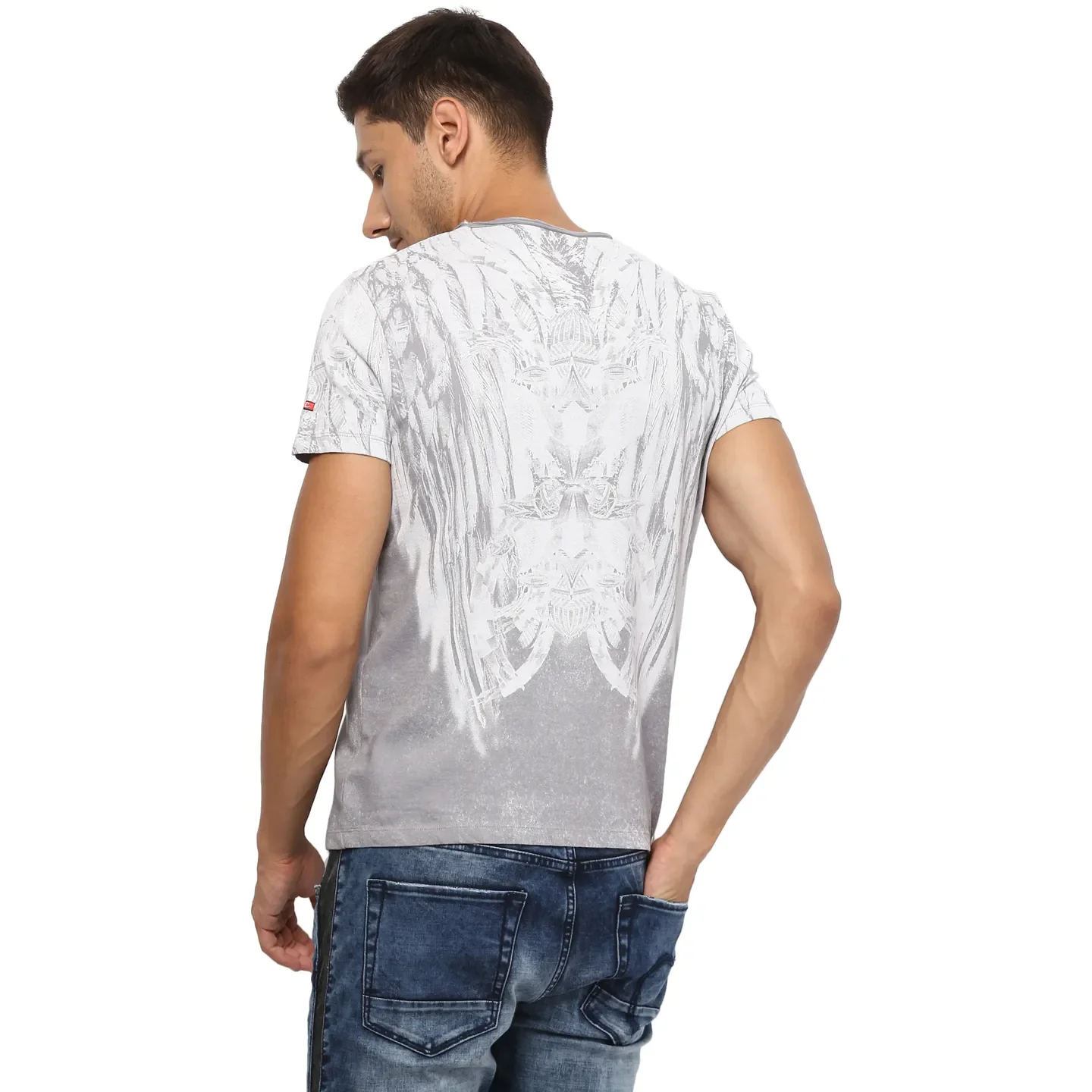 Grey Regular Fit Men's Short Sleeves T-Shirt by Being Human Clothing - Image 3