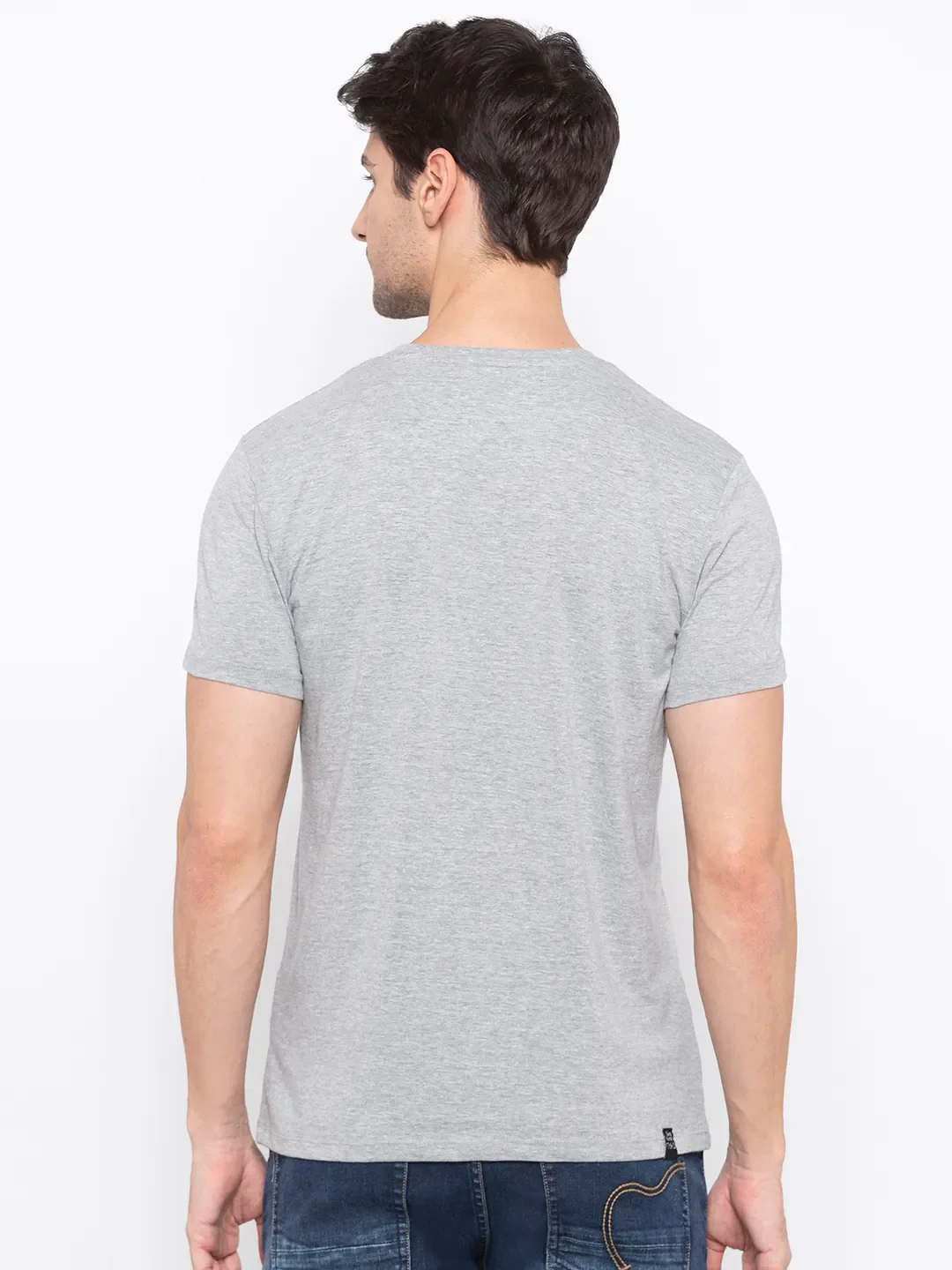 Grey Regular Fit Men's Short Sleeves T-Shirt by Being Human Clothing - Image 3