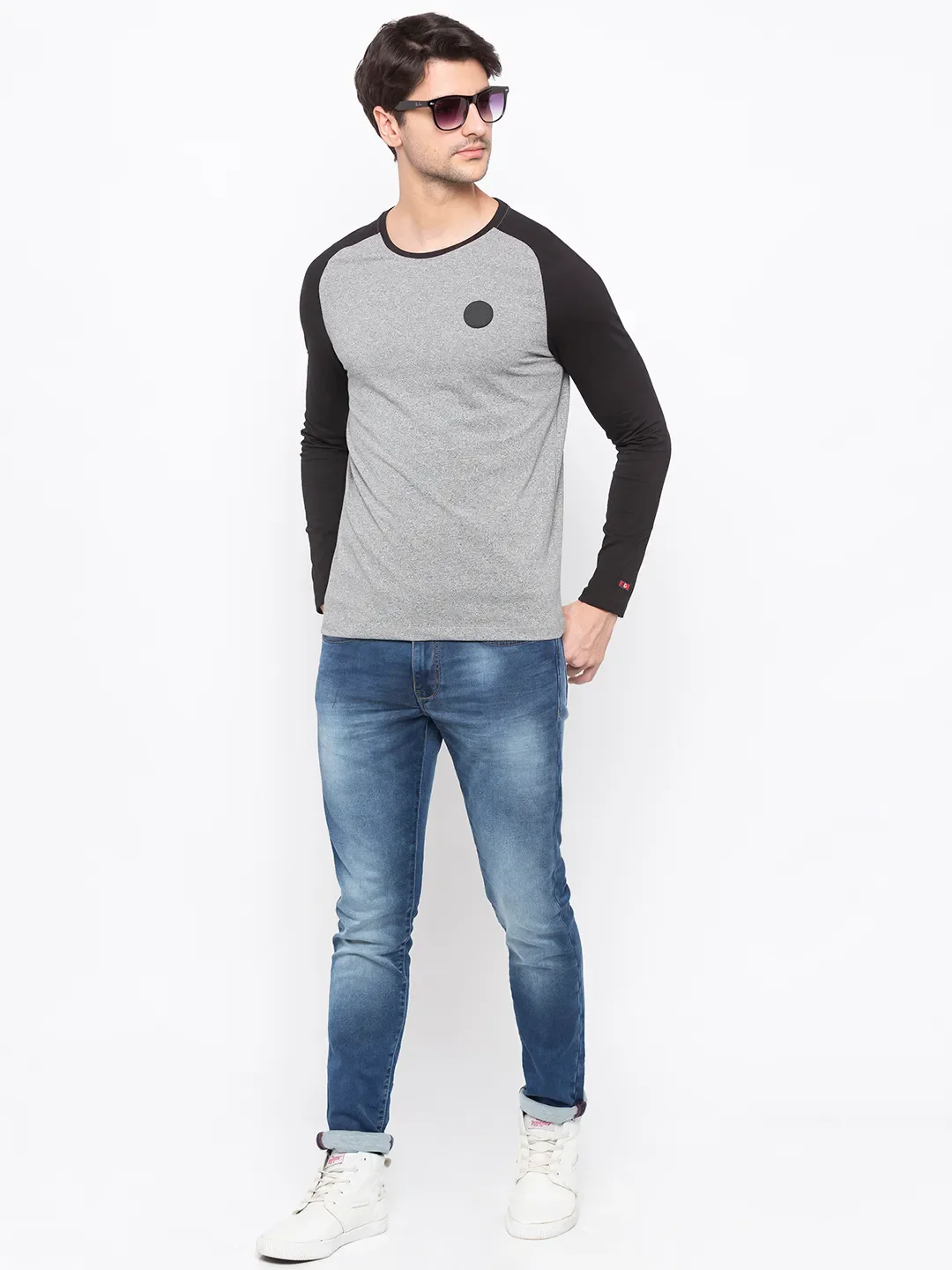Grey Regular Fit Men's Long Sleeves T-Shirt by Being Human Clothing - Image 5