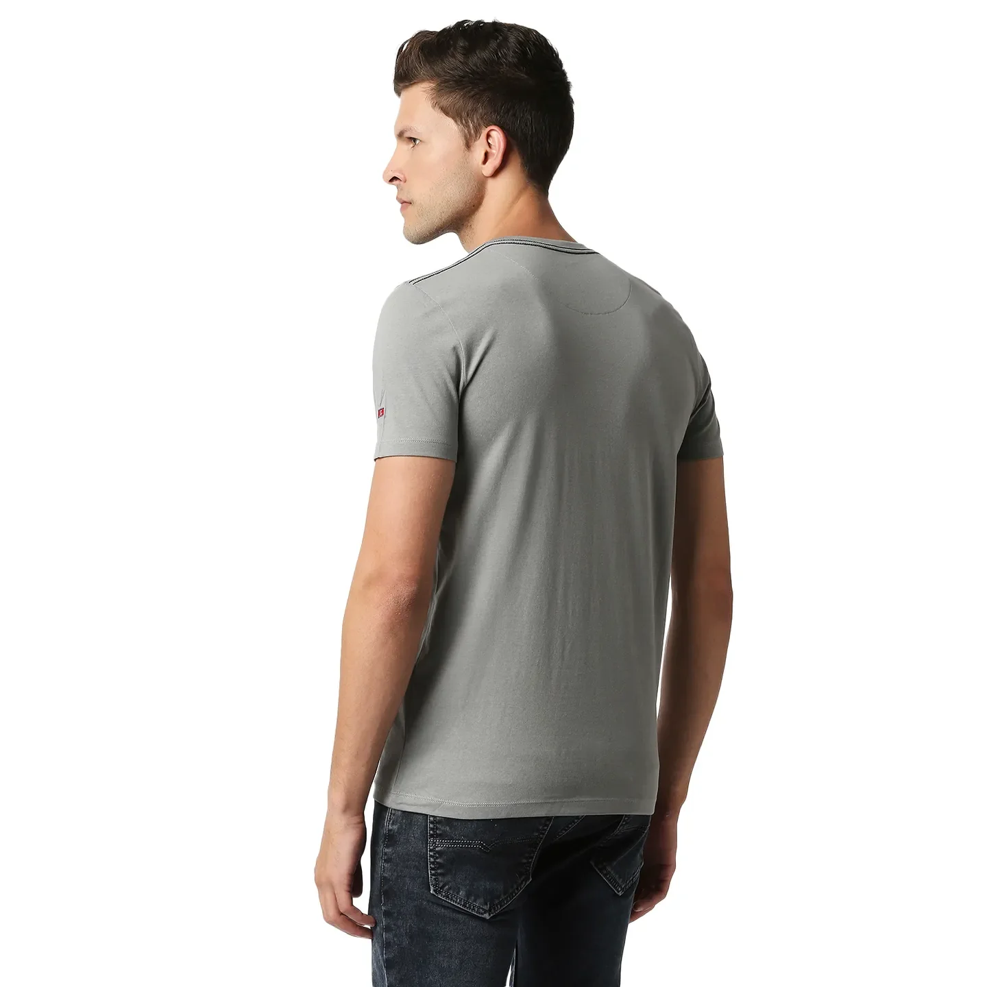 Grey Regular Fit Men's Short Sleeves T-Shirt by Being Human Clothing - Image 4