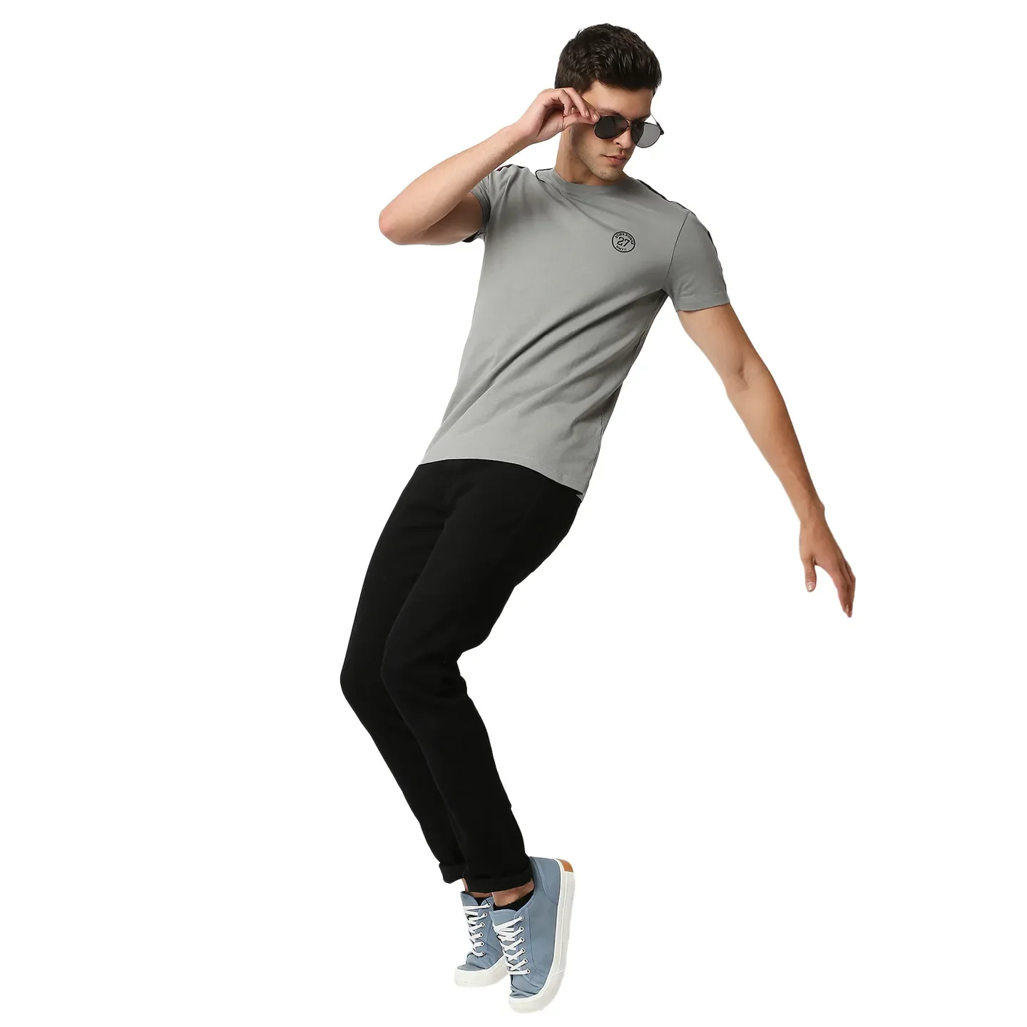 Grey Regular Fit Men's Short Sleeves T-Shirt by Being Human Clothing - Image 5