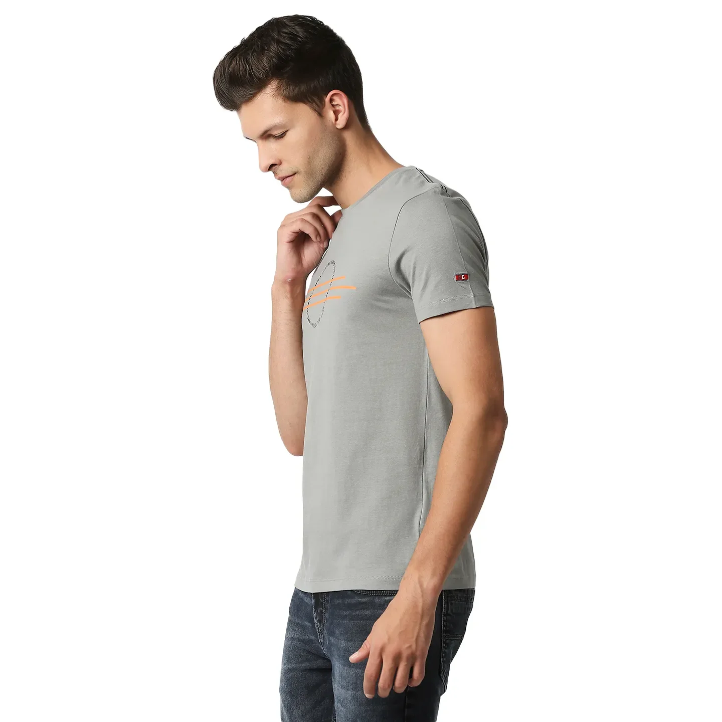 Grey Regular Fit Men's Short Sleeves T-Shirt by Being Human Clothing - Image 2
