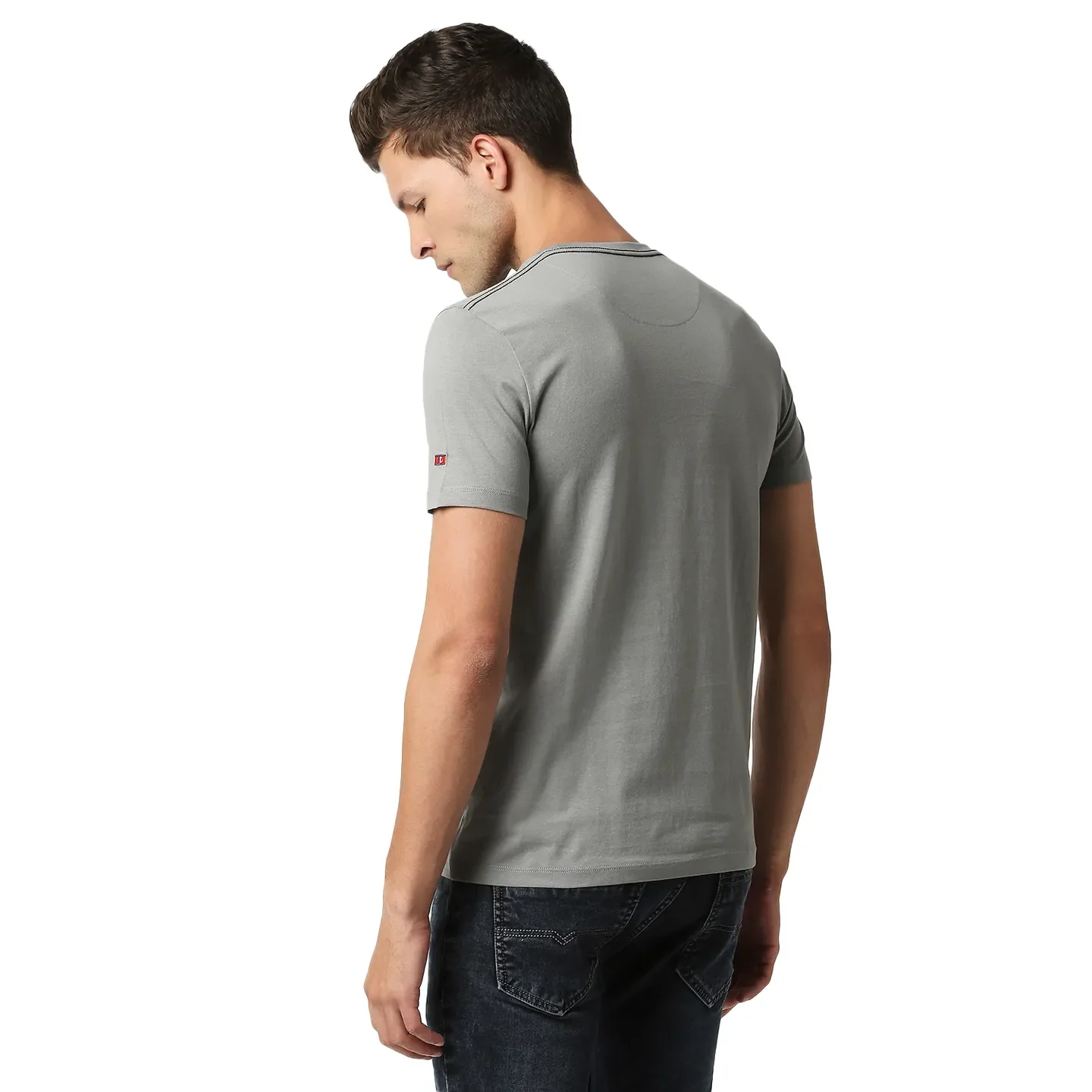 Grey Regular Fit Men's Short Sleeves T-Shirt by Being Human Clothing - Image 4