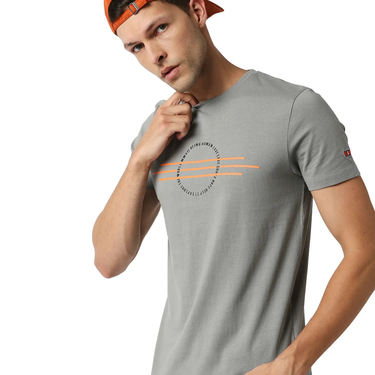 Grey Regular Fit Men's Short Sleeves T-Shirt by Being Human Clothing - Image 7