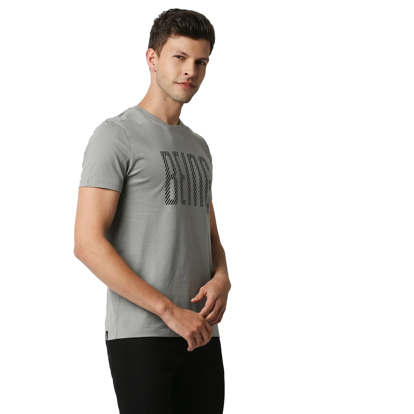 Grey Regular Fit Men's Short Sleeves T-Shirt by Being Human Clothing - Image 3