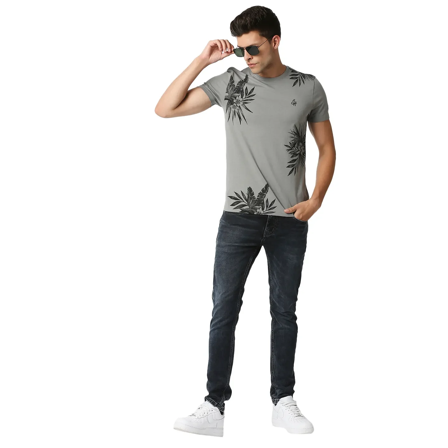 Grey Regular Fit Men's Short Sleeves T-Shirt by Being Human Clothing - Image 6
