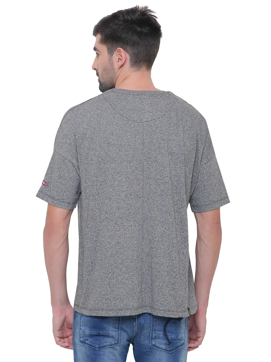 Grey Regular Fit Round Neck Men's T-Shirt by Being Human Clothing - Image 3