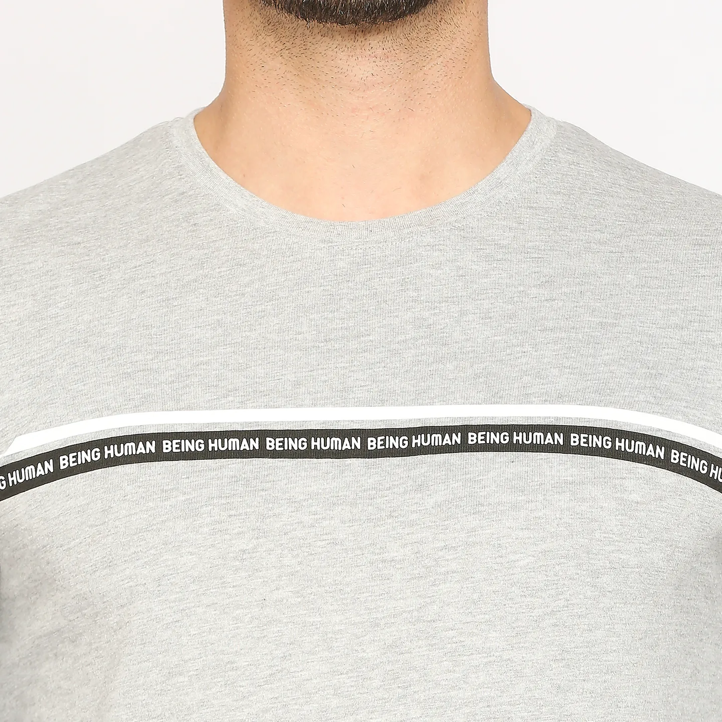 Grey Regular Fit Men's Long Sleeves T-Shirt by Being Human Clothing - Image 5