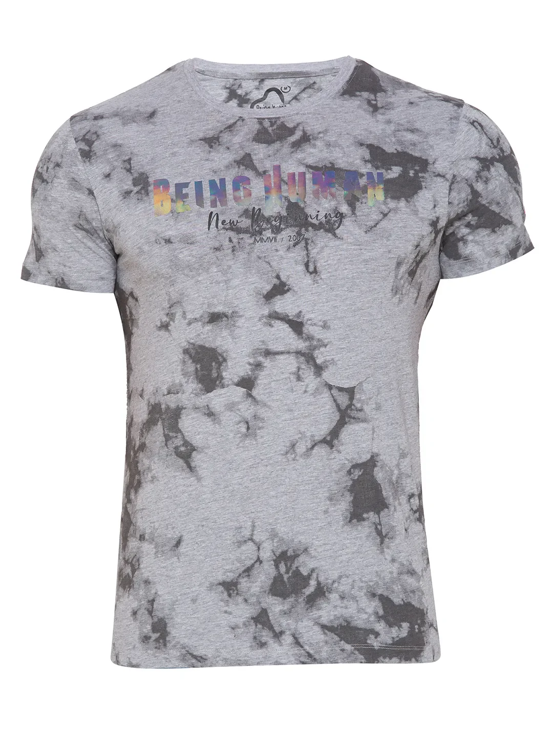 Grey Regular Fit Men's Short Sleeves T-Shirt by Being Human Clothing - Image 4