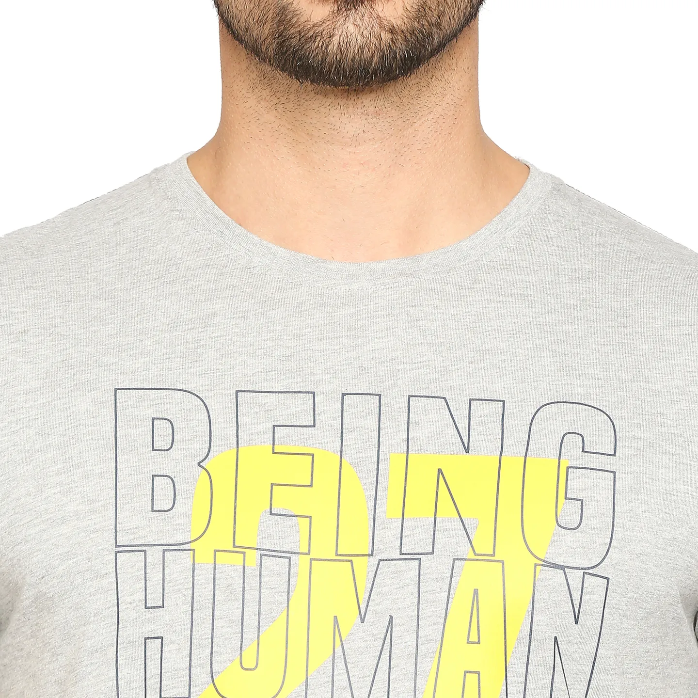 Grey Regular Fit Men's Short Sleeves T-Shirt by Being Human Clothing - Image 2