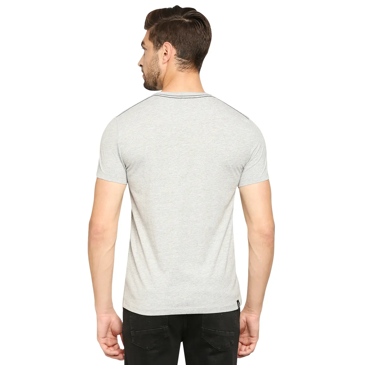 Grey Regular Fit Men's Short Sleeves T-Shirt by Being Human Clothing - Image 4