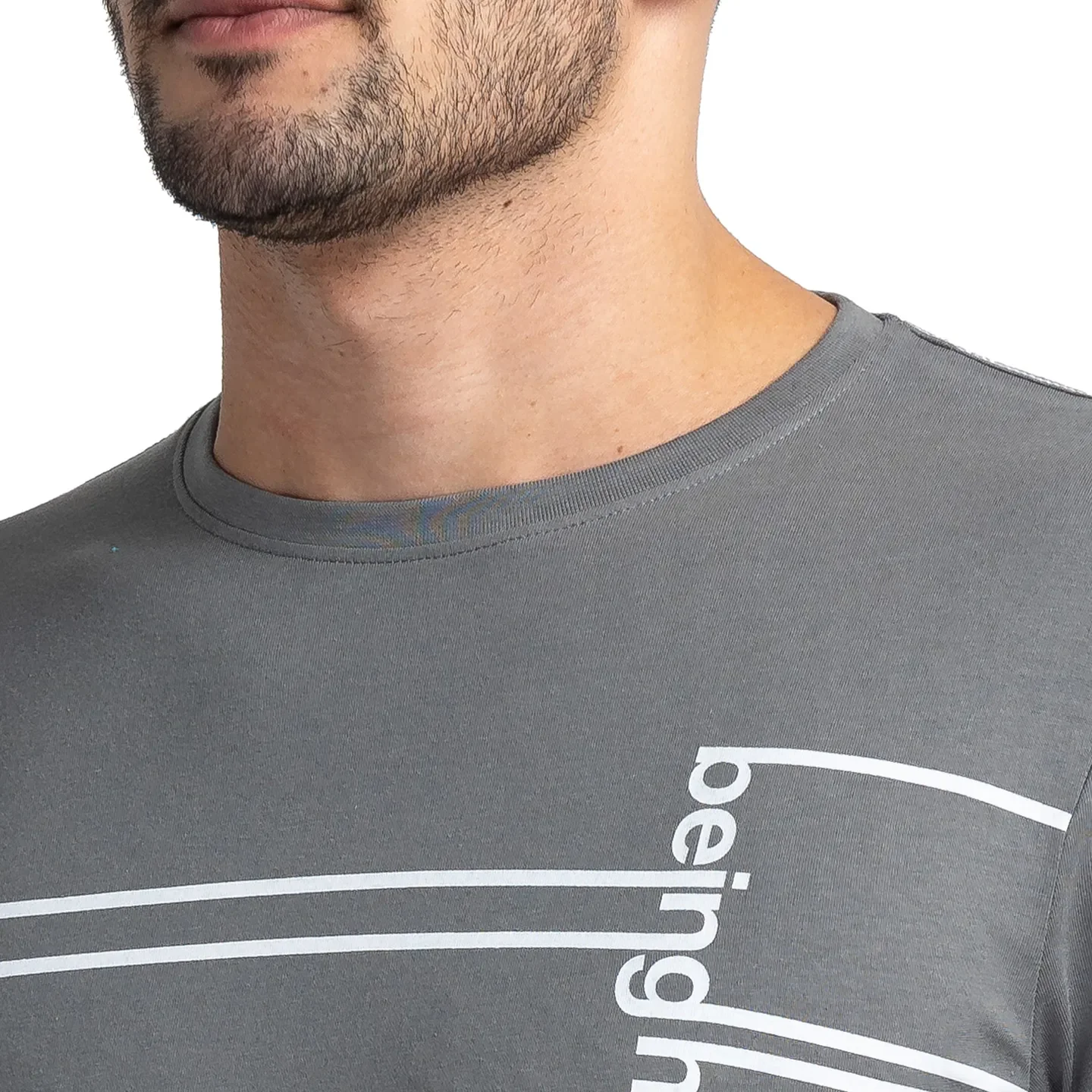 Grey Regular Fit Men's Short Sleeves T-Shirt by Being Human Clothing - Image 5